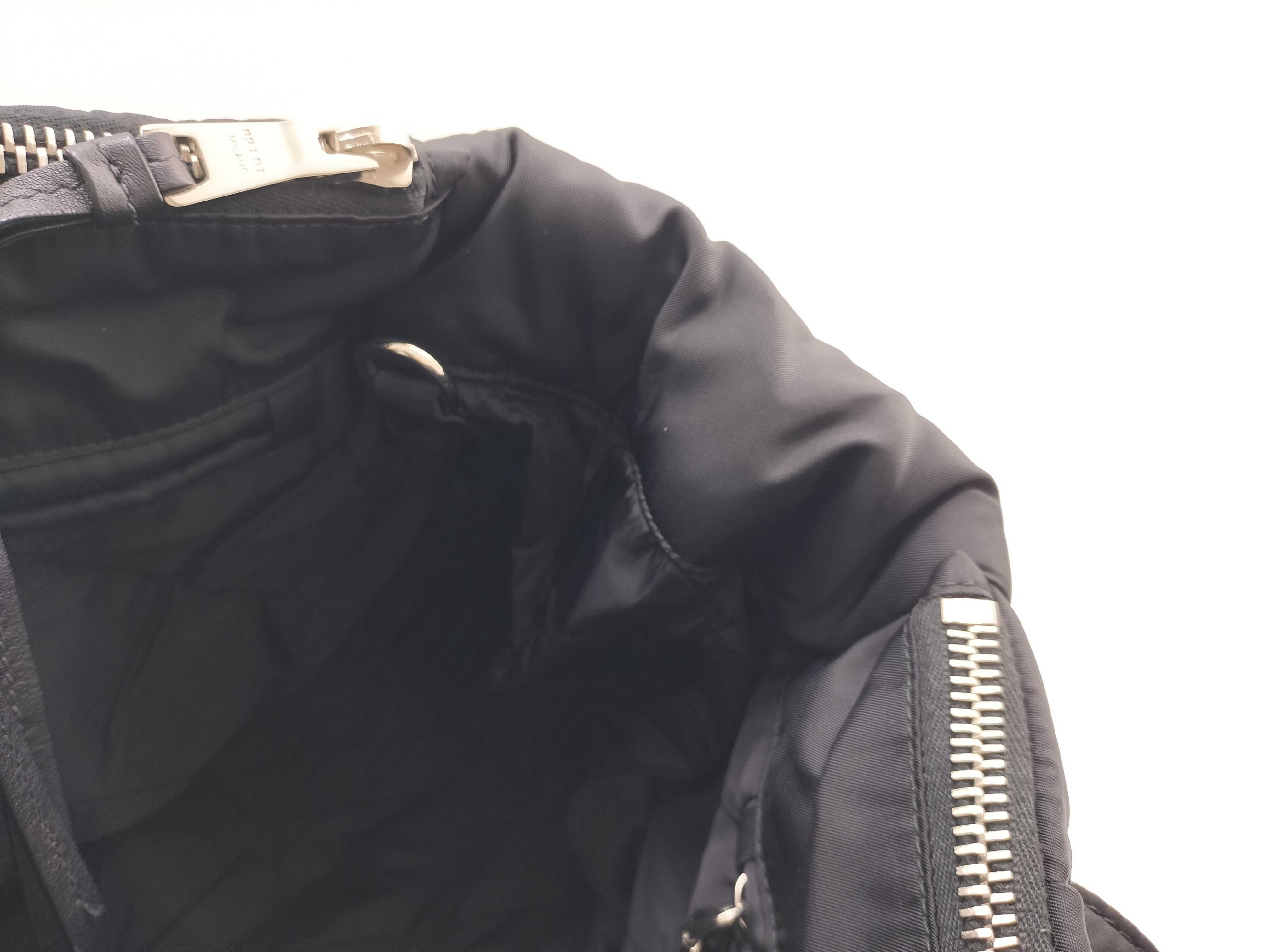 Nylon Prada Tessuto Bomber Nylon x Leather 2-Way Handbag Black BN2636 Handbag — view 11