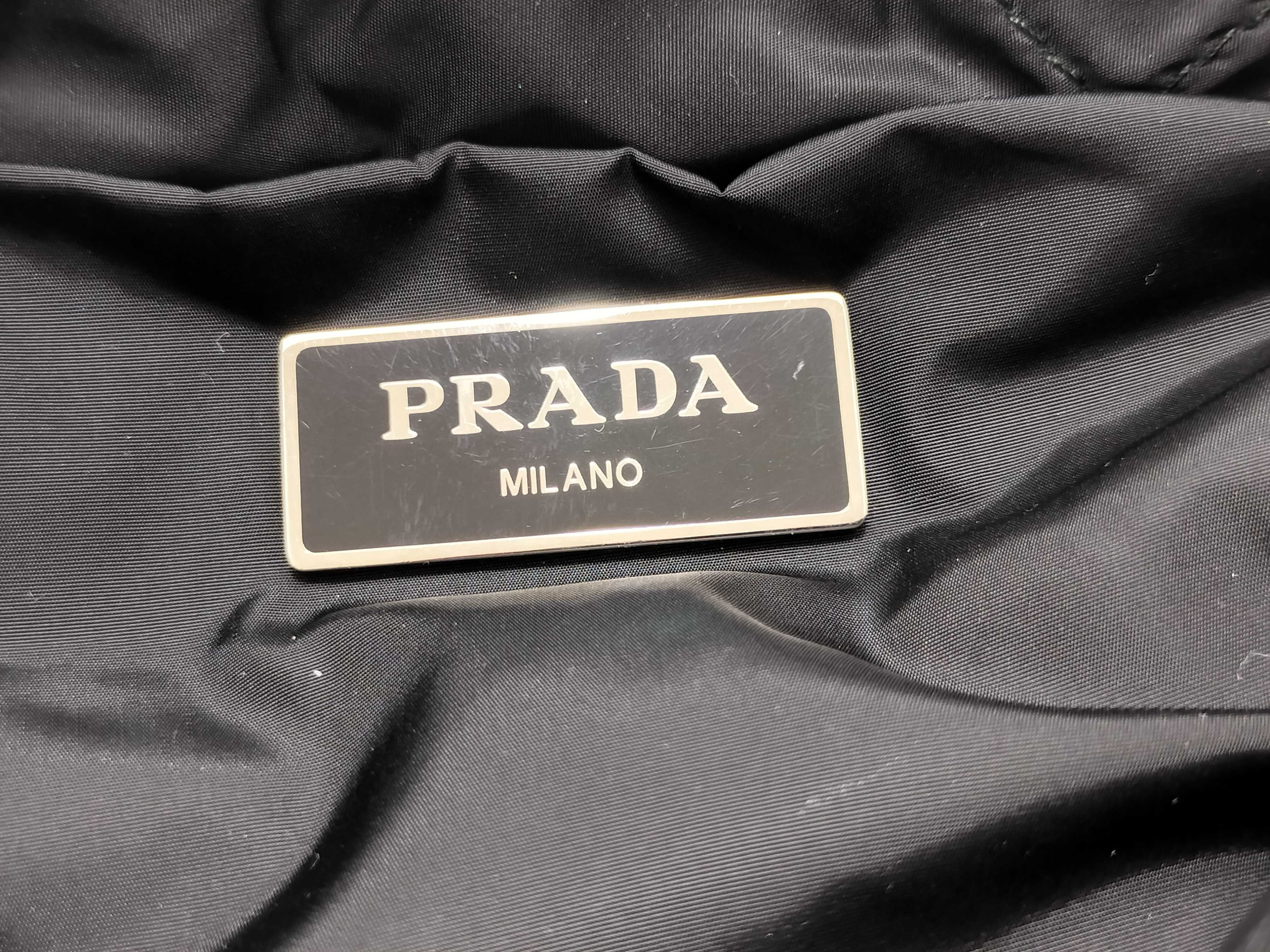 Nylon Prada Tessuto Bomber Nylon x Leather 2-Way Handbag Black BN2636 Handbag — view 12