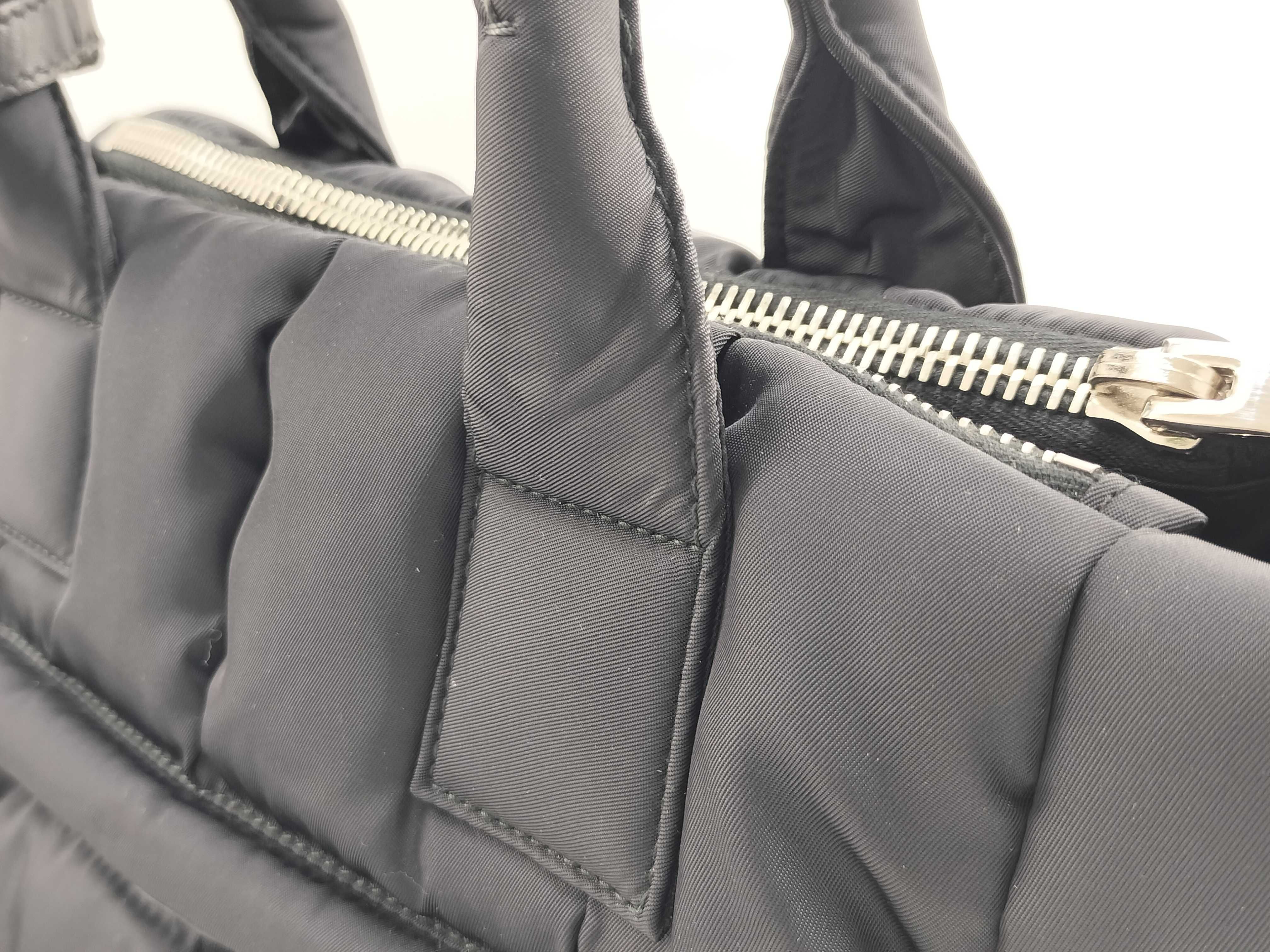 Nylon Prada Tessuto Bomber Nylon x Leather 2-Way Handbag Black BN2636 Handbag — view 3