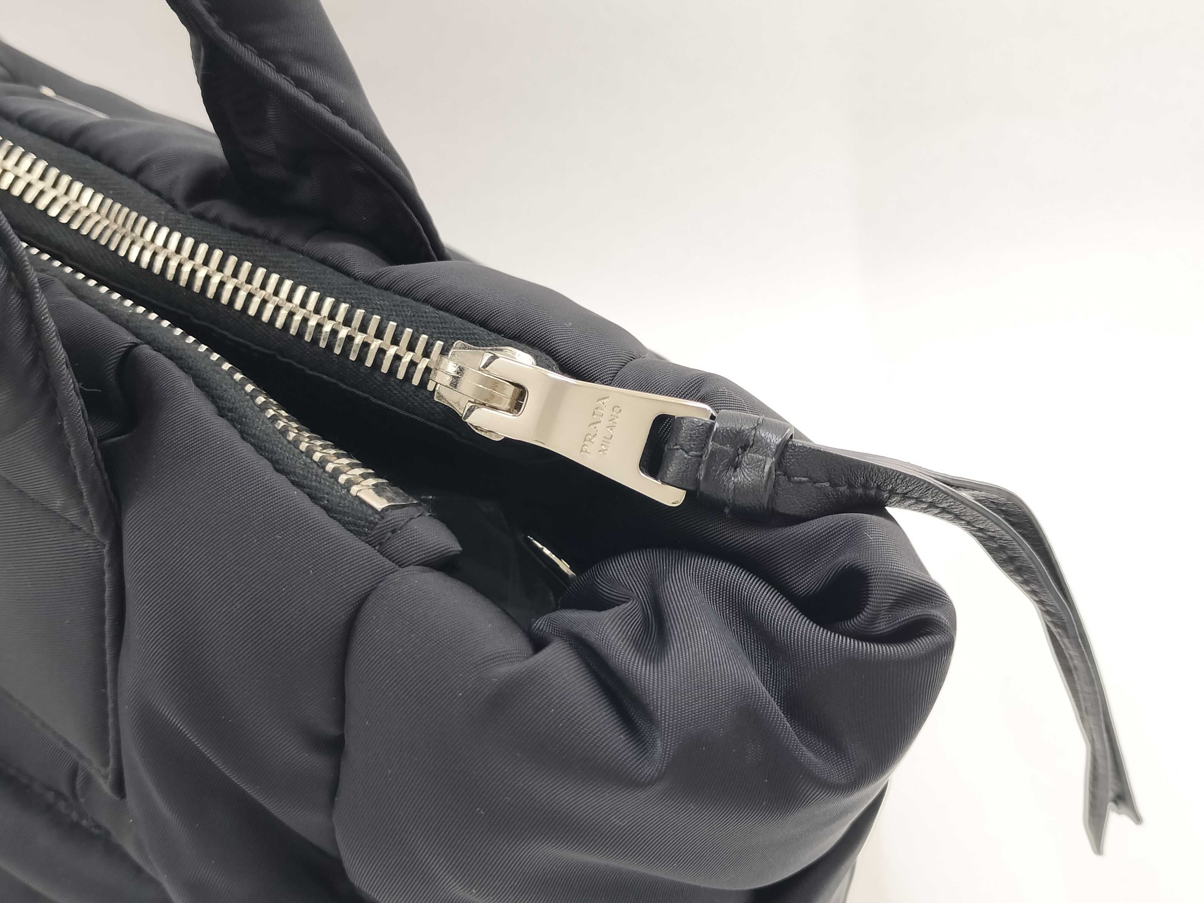 Nylon Prada Tessuto Bomber Nylon x Leather 2-Way Handbag Black BN2636 Handbag — view 4