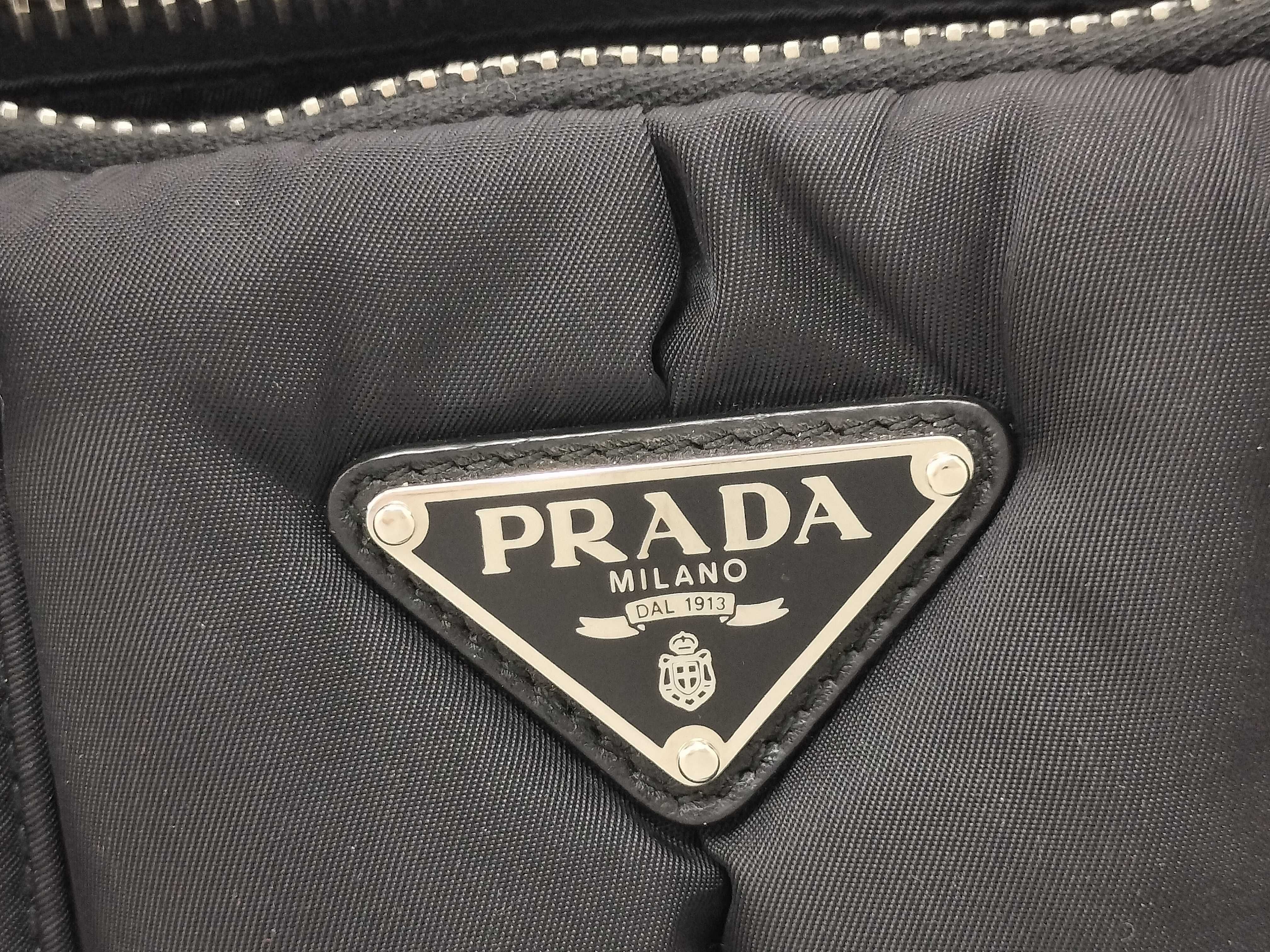 Nylon Prada Tessuto Bomber Nylon x Leather 2-Way Handbag Black BN2636 Handbag — view 5