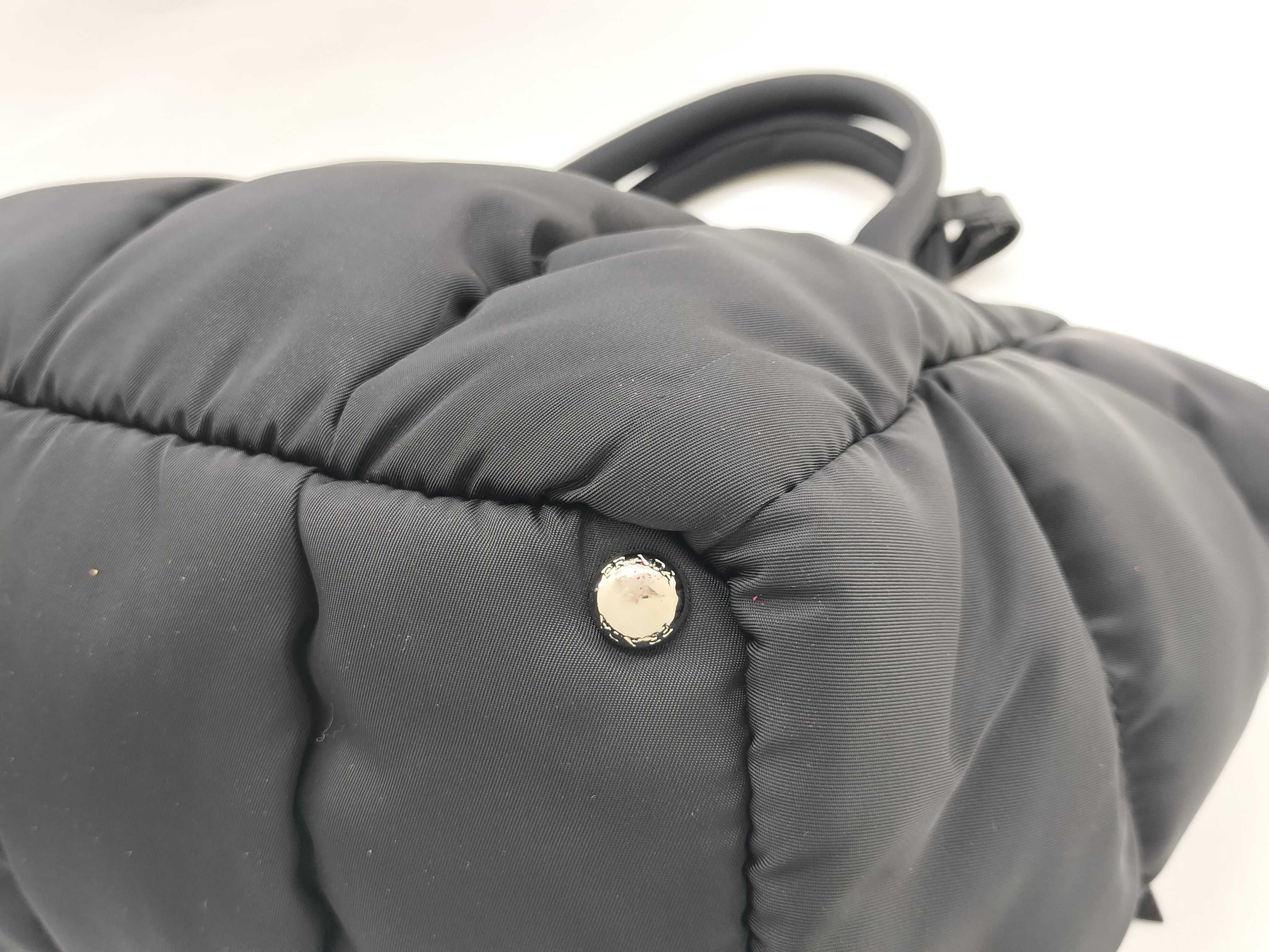 Nylon Prada Tessuto Bomber Nylon x Leather 2-Way Handbag Black BN2636 Handbag — view 8
