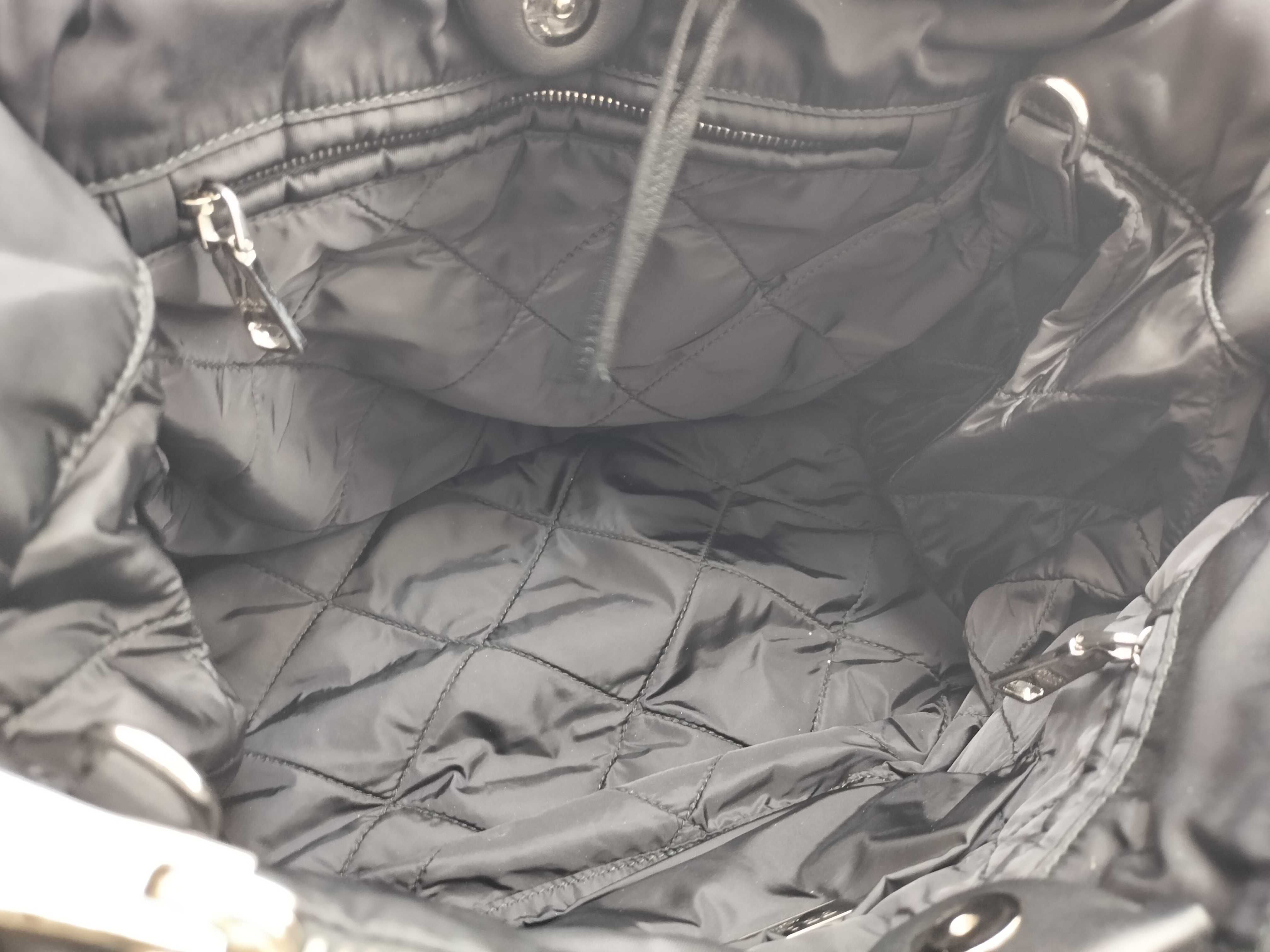 Nylon Prada Tessuto Bomber Nylon x Leather 2-Way Handbag Black BN2636 Handbag — view 10