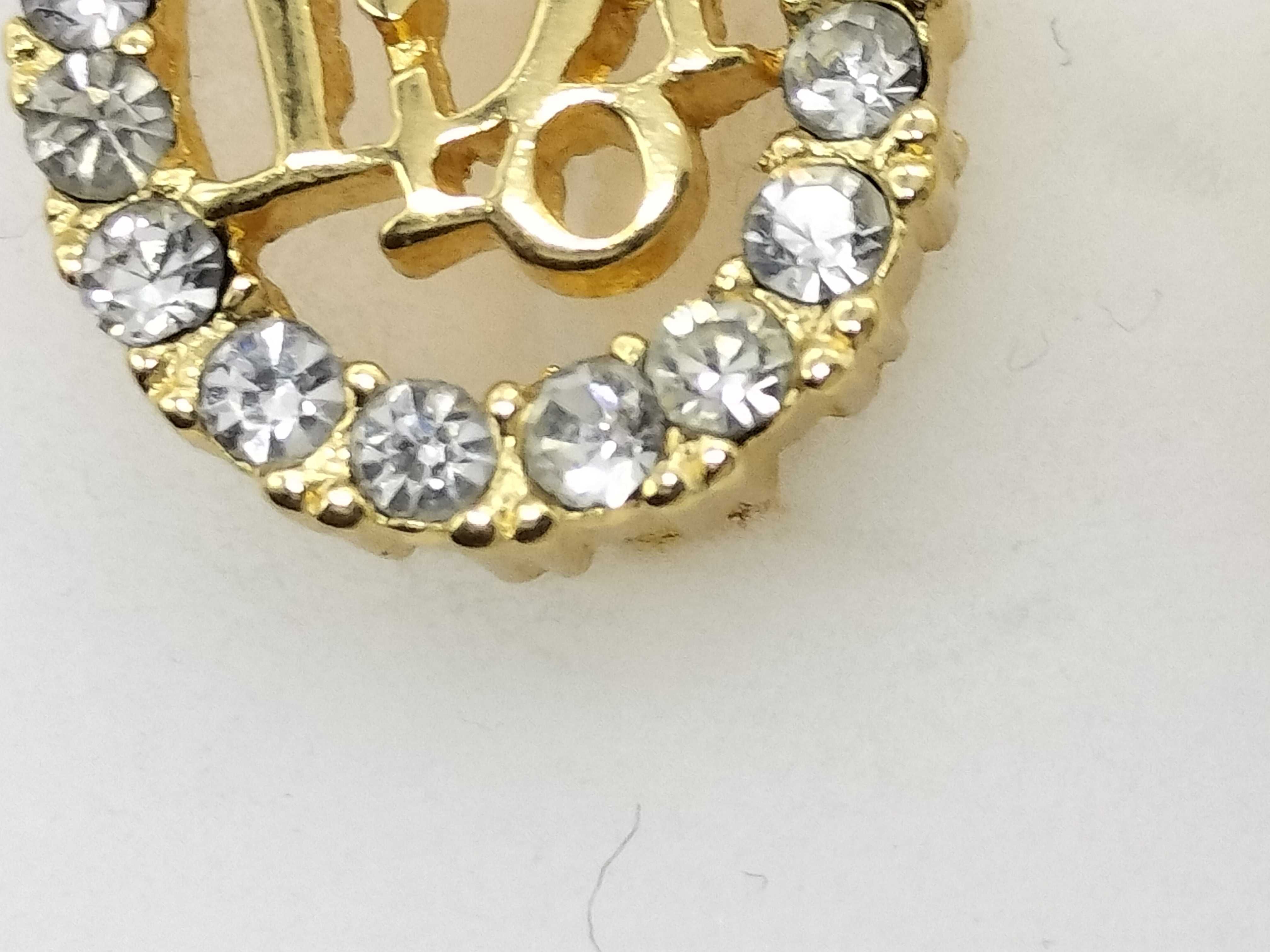 logo rhinestone earrings — view 2