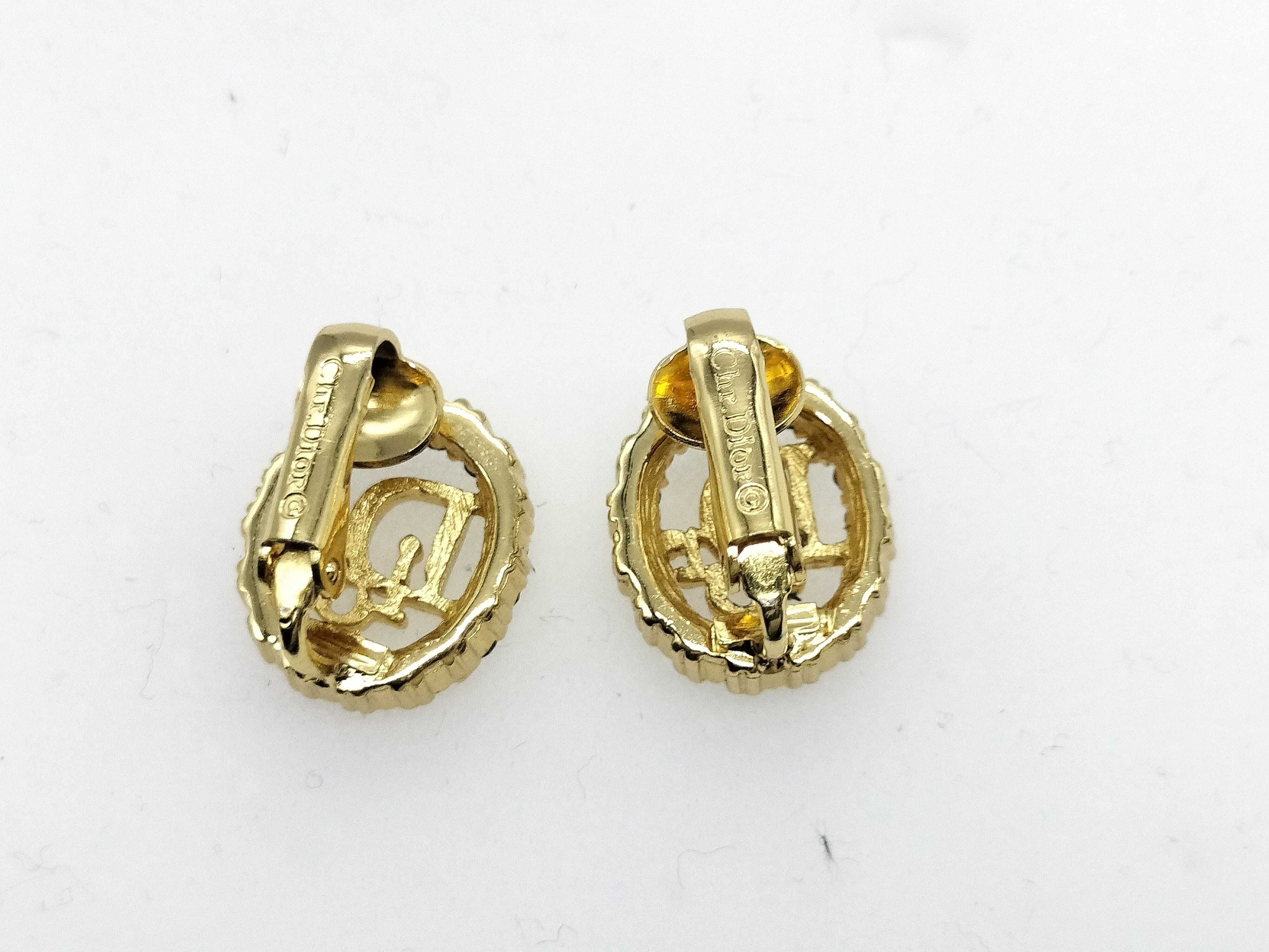 logo rhinestone earrings — view 3