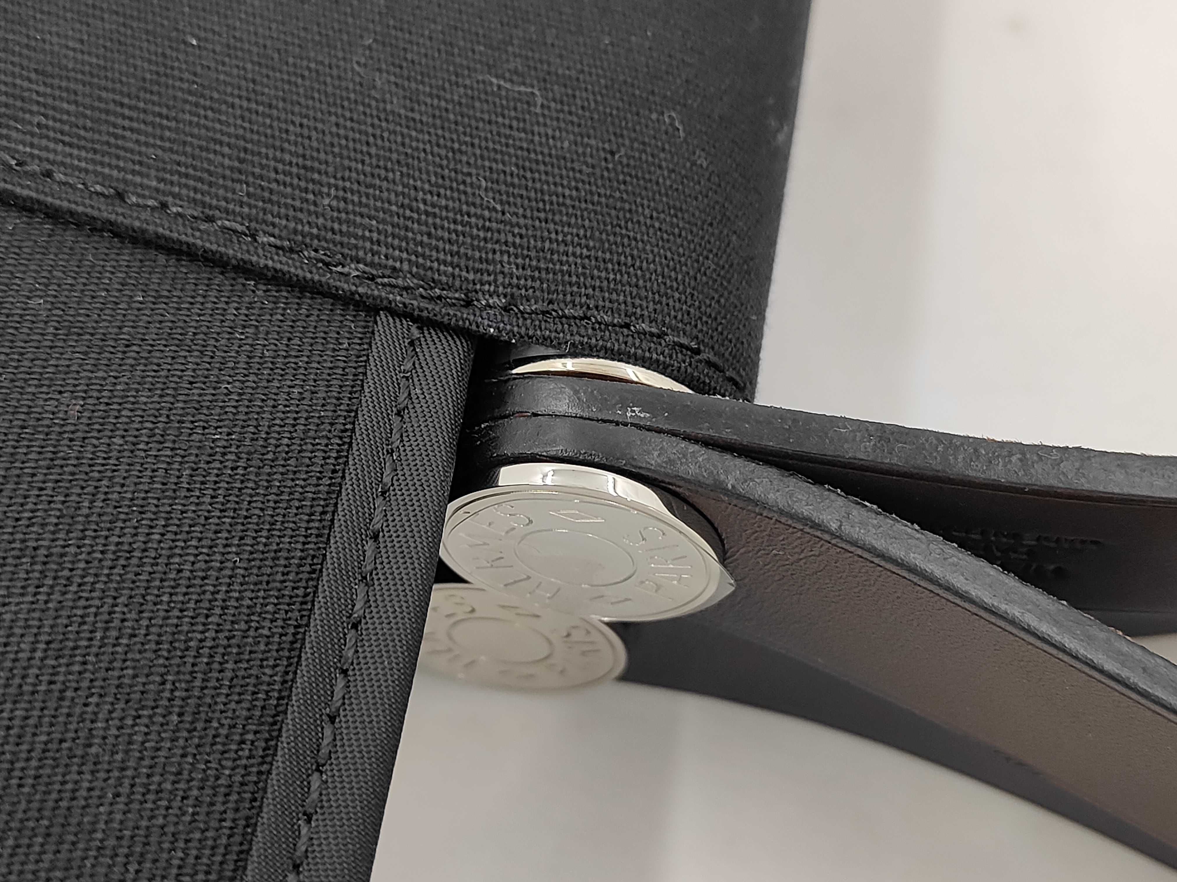 Cabas Elan 39 PM Toile Officier x Vache Hunter Black Silver Hardware Tote Bag — view 5