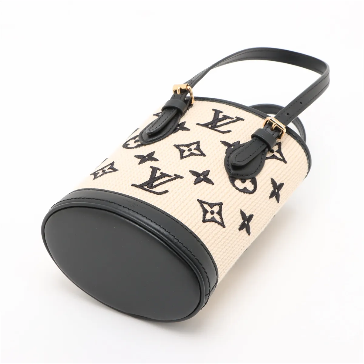 LV by the Pool Nano Bucket M82418 Beige x Black (RFID detected) — view 3