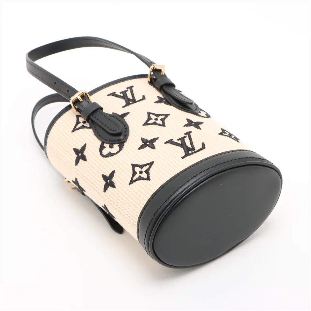 LV by the Pool Nano Bucket M82418 Beige x Black (RFID detected) — view 4