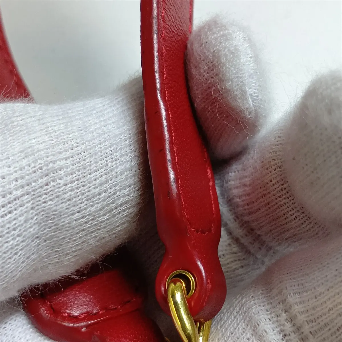 Vicki Leather Chain Shoulder Bag, Red, 554125 — view 11