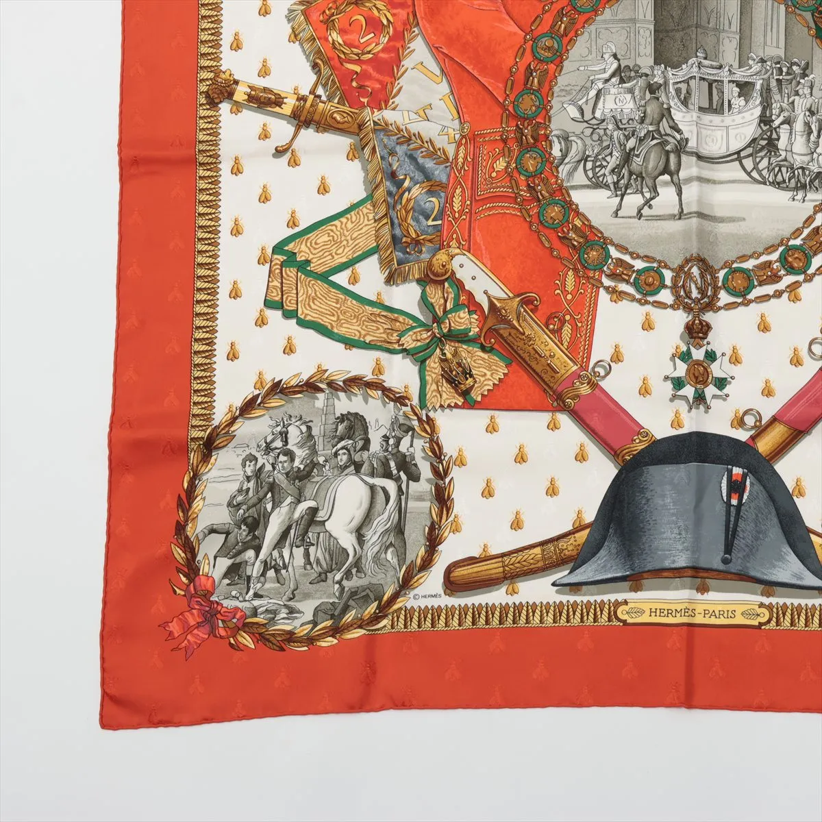 Carre 90 NAPOLEON Scarf Silk Orange — view 5