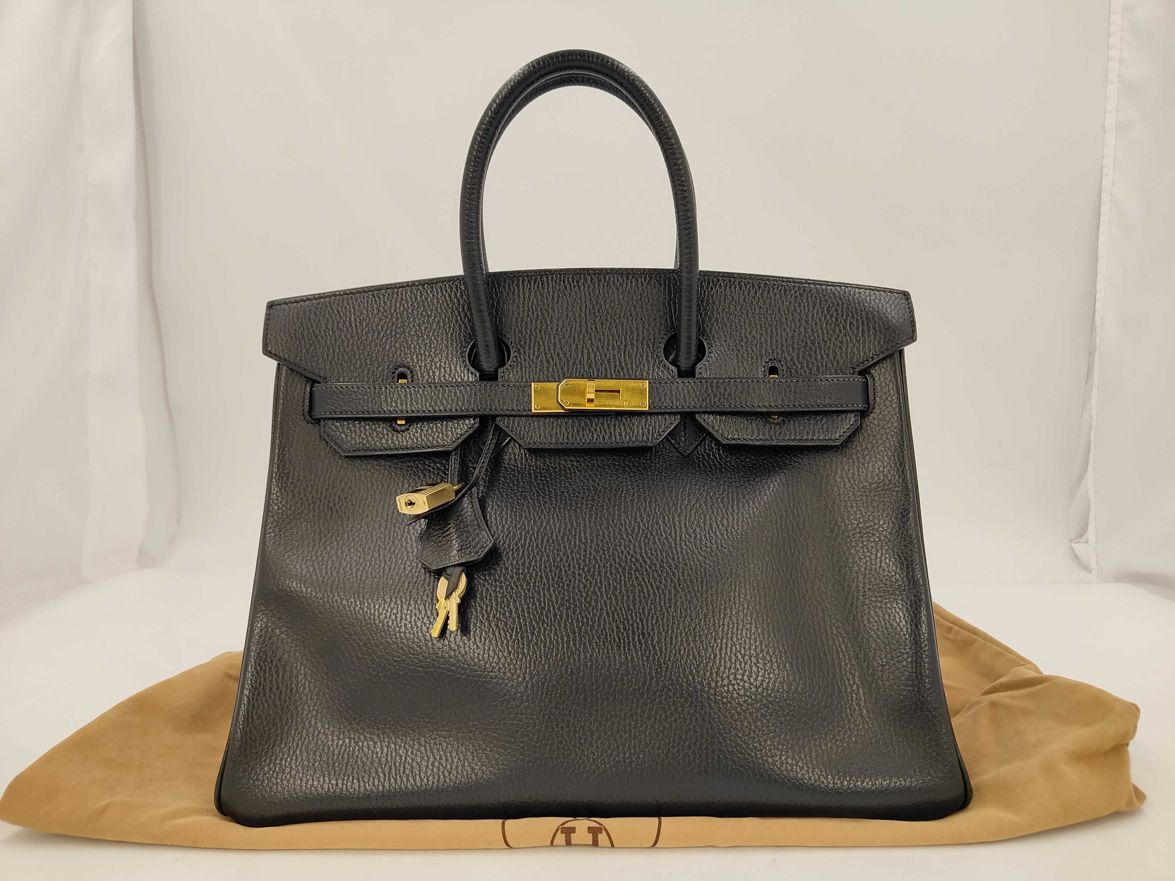 Birkin 35 Black Ardennes Tote Bag