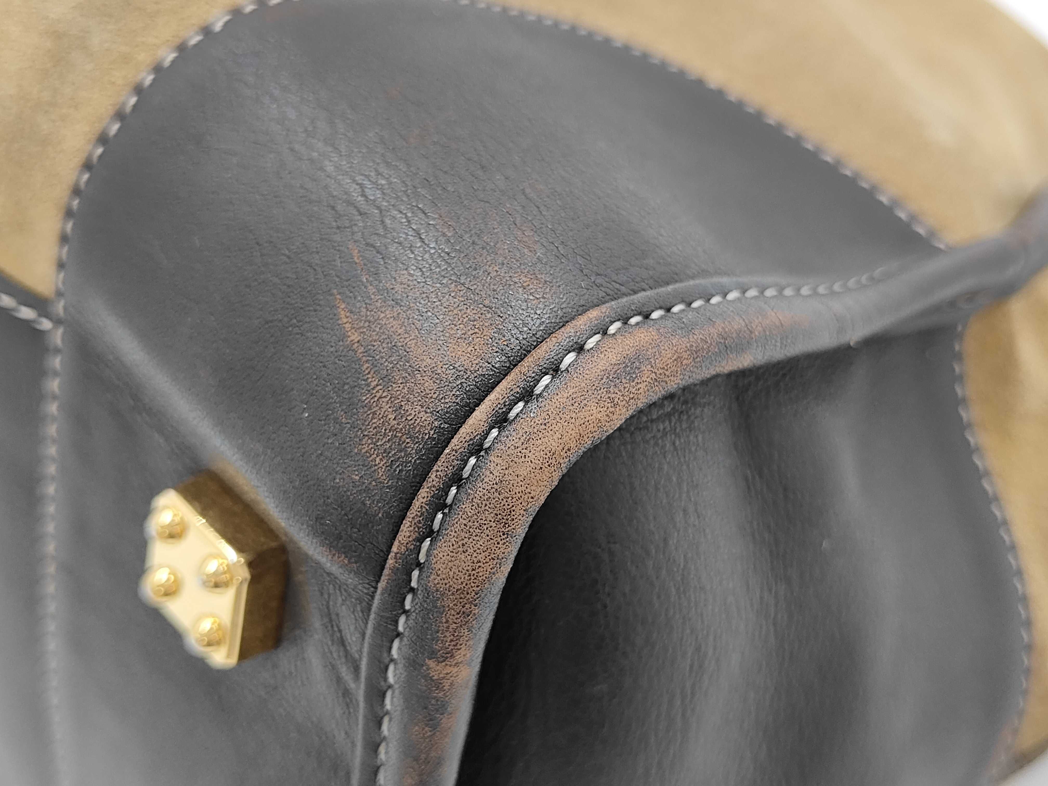 Loewe Amazona 40 Boston Bag Suede Brown Handbag — view 8