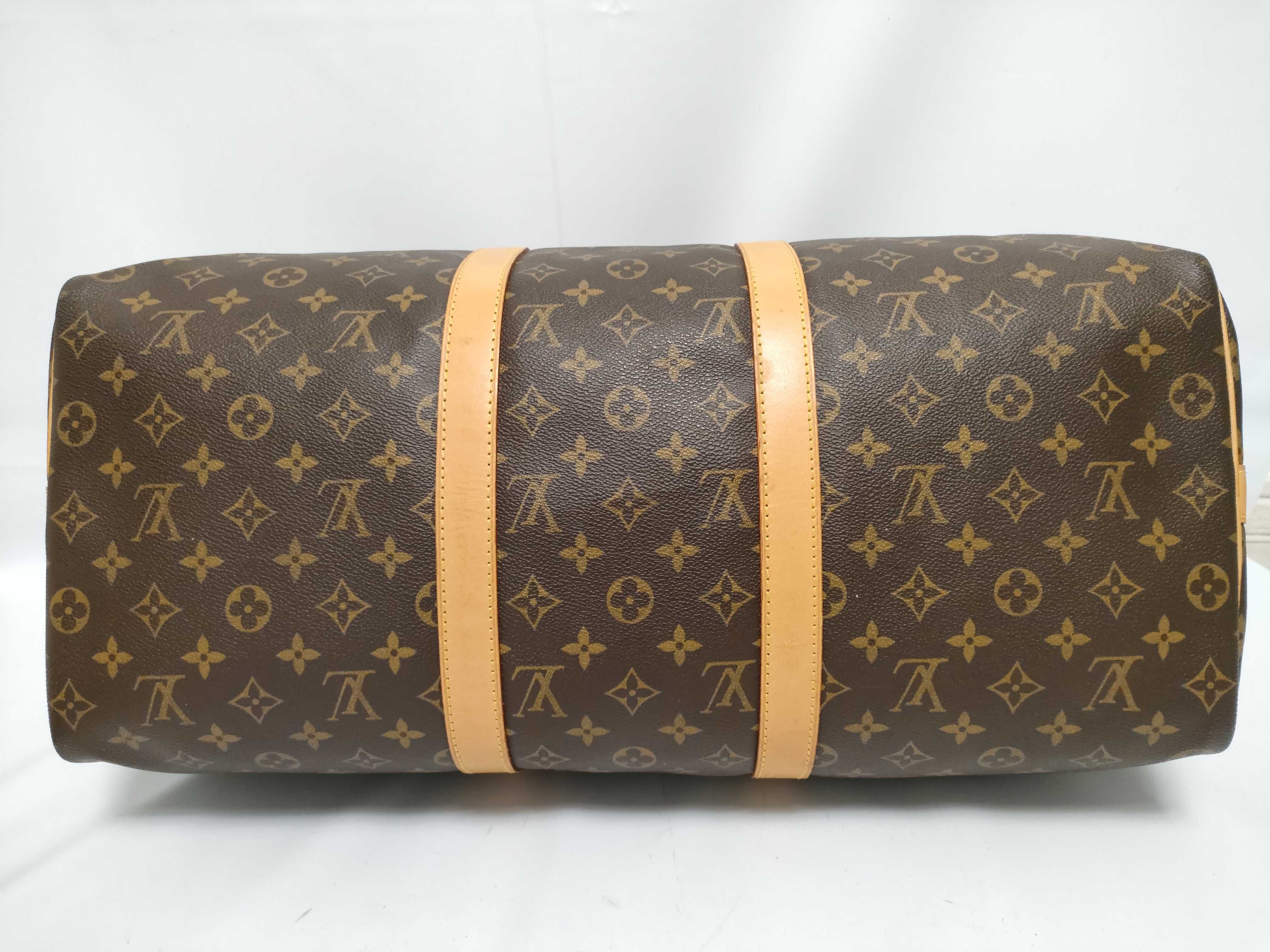 Monogram Keepall Bandoulière 55 M41414 TH0967 Brown Boston Bag — view 7
