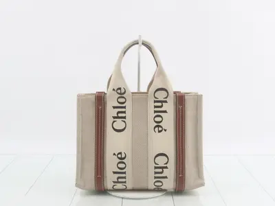 Canvas Woody Small Tote Bag, Natural
