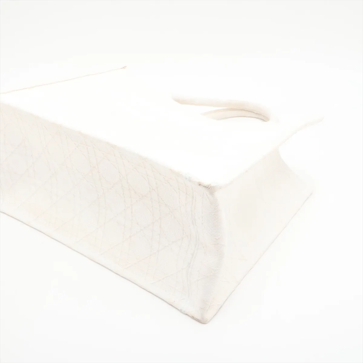 Cannage Book Tote Medium Canvas Tote Bag White — view 3