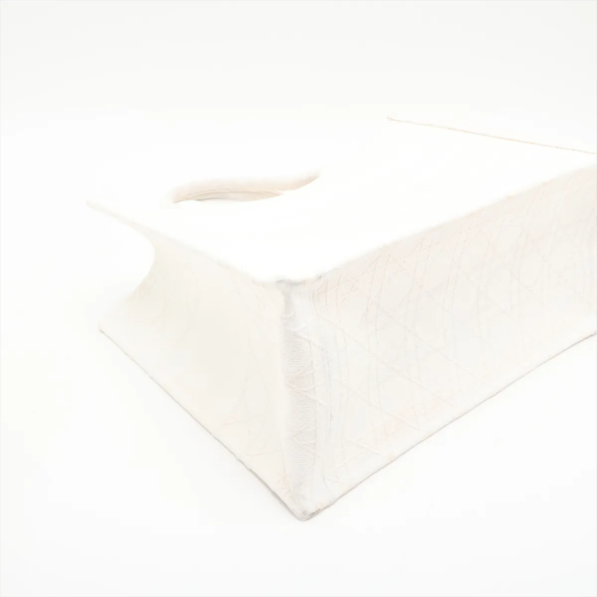 Cannage Book Tote Medium Canvas Tote Bag White — view 4