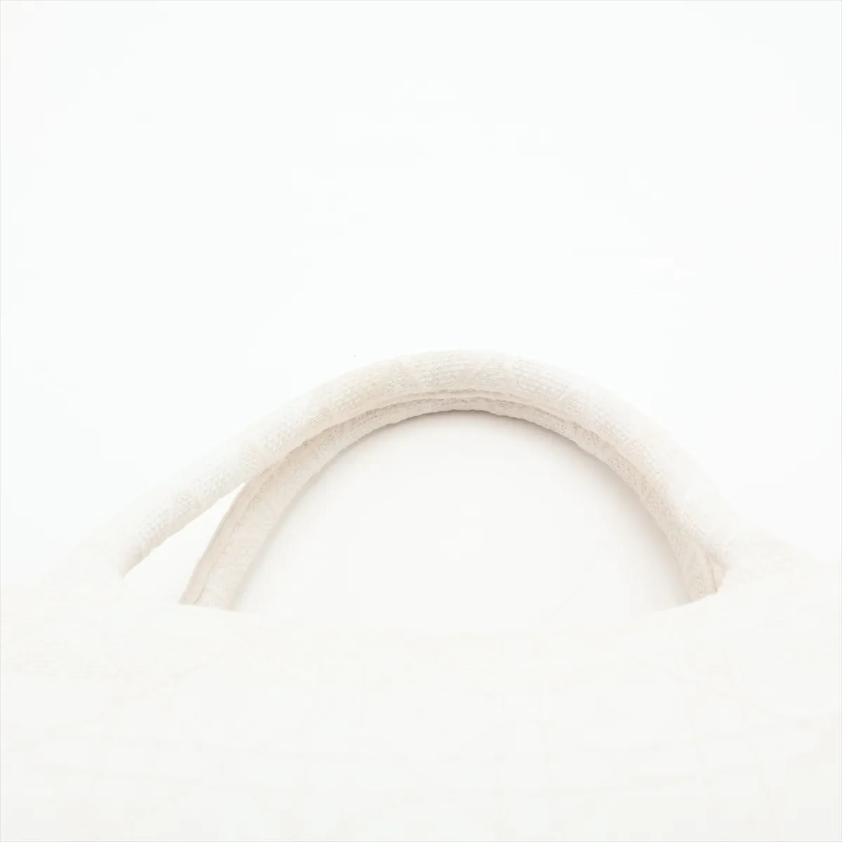 Cannage Book Tote Medium Canvas Tote Bag White — view 6