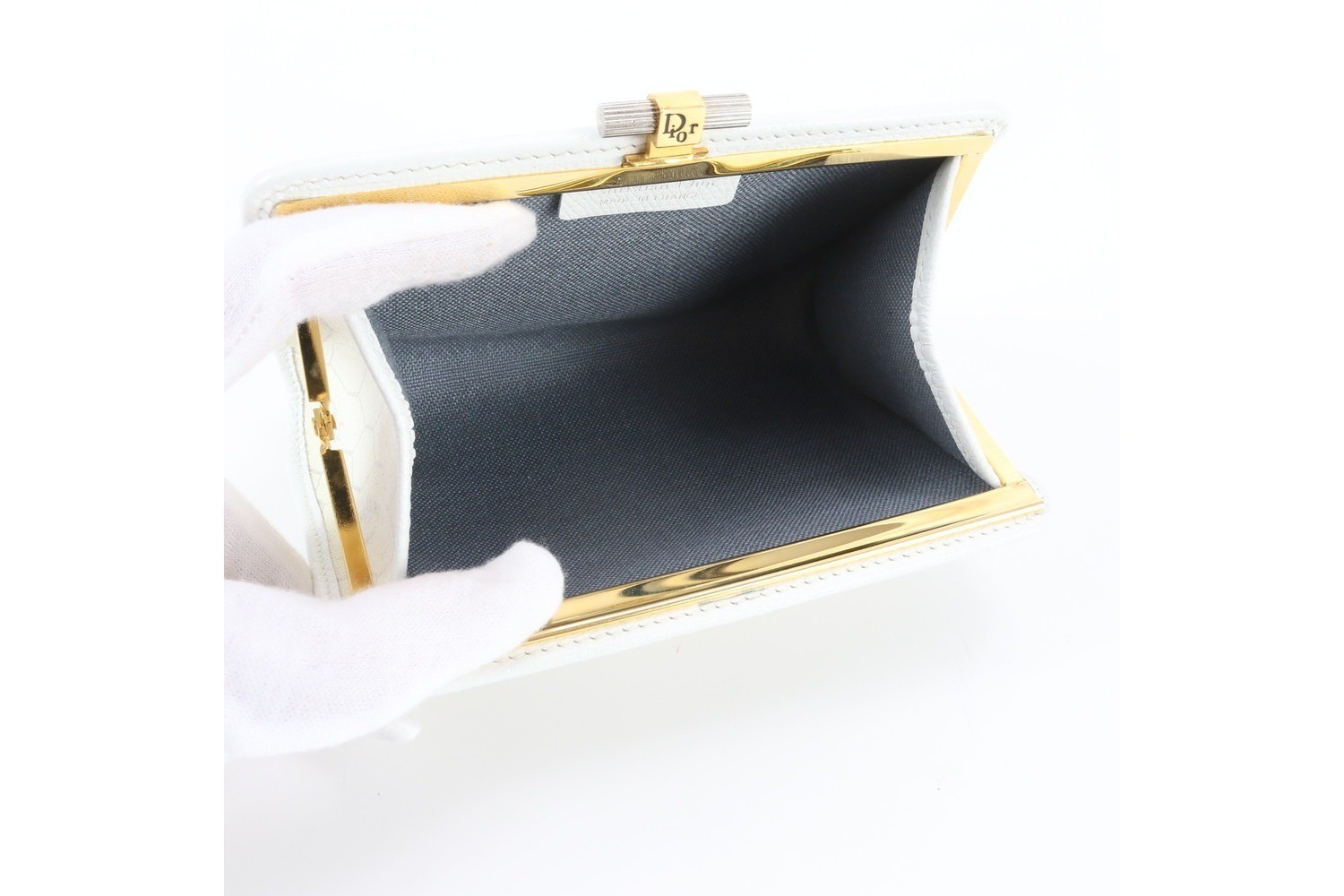 Honeycomb Leather Pouch Clutch Bag — view 6