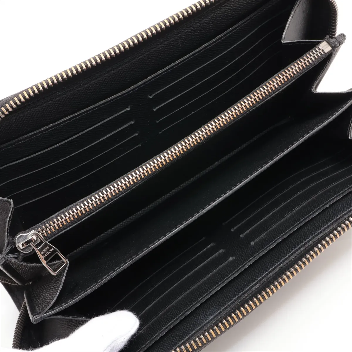 Monogram Eclipse Zippy XL M61698 CA1187 Black Round Zip Wallet — view 3