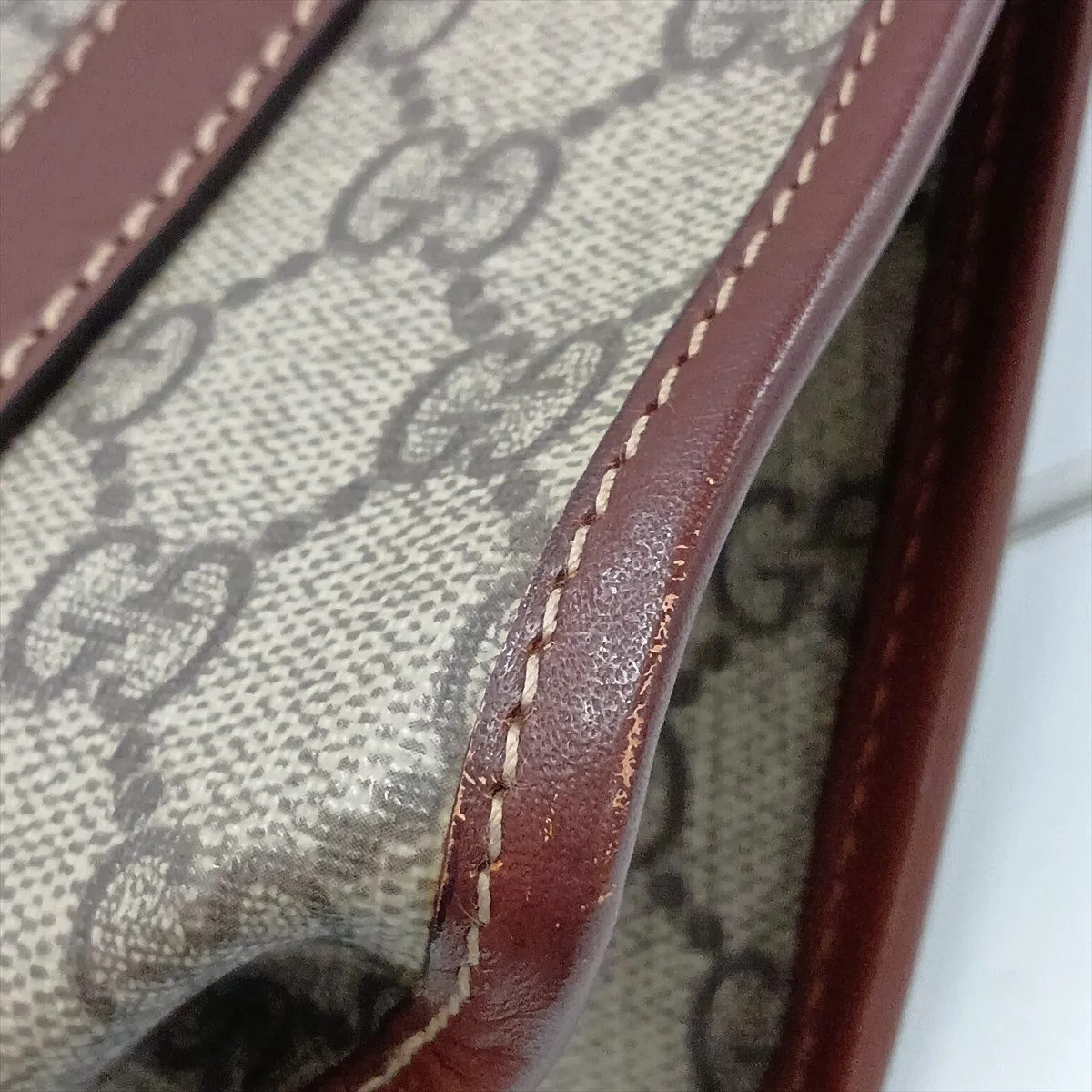 GG Supreme 203495 PVC x Leather Shoulder Bag, Beige x Brown — view 14
