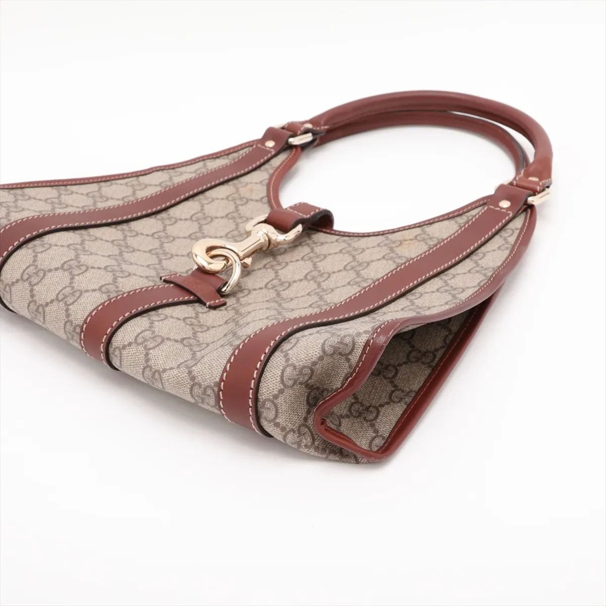 GG Supreme 203495 PVC x Leather Shoulder Bag, Beige x Brown — view 3