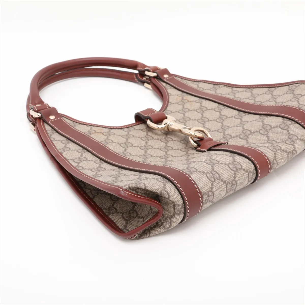 GG Supreme 203495 PVC x Leather Shoulder Bag, Beige x Brown — view 4