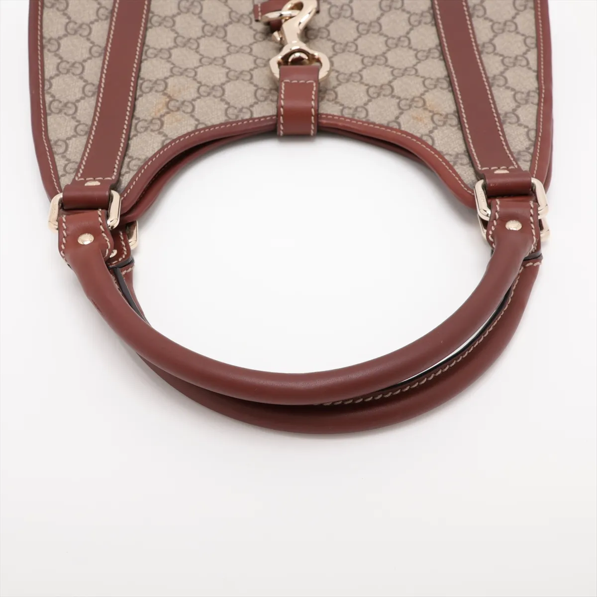GG Supreme 203495 PVC x Leather Shoulder Bag, Beige x Brown — view 5