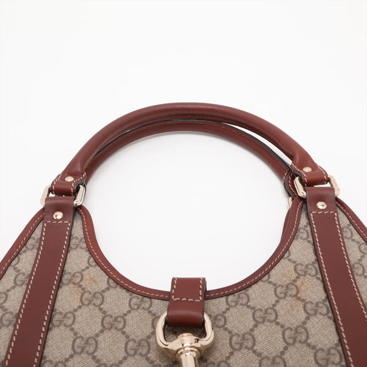 GG Supreme 203495 PVC x Leather Shoulder Bag, Beige x Brown — view 6