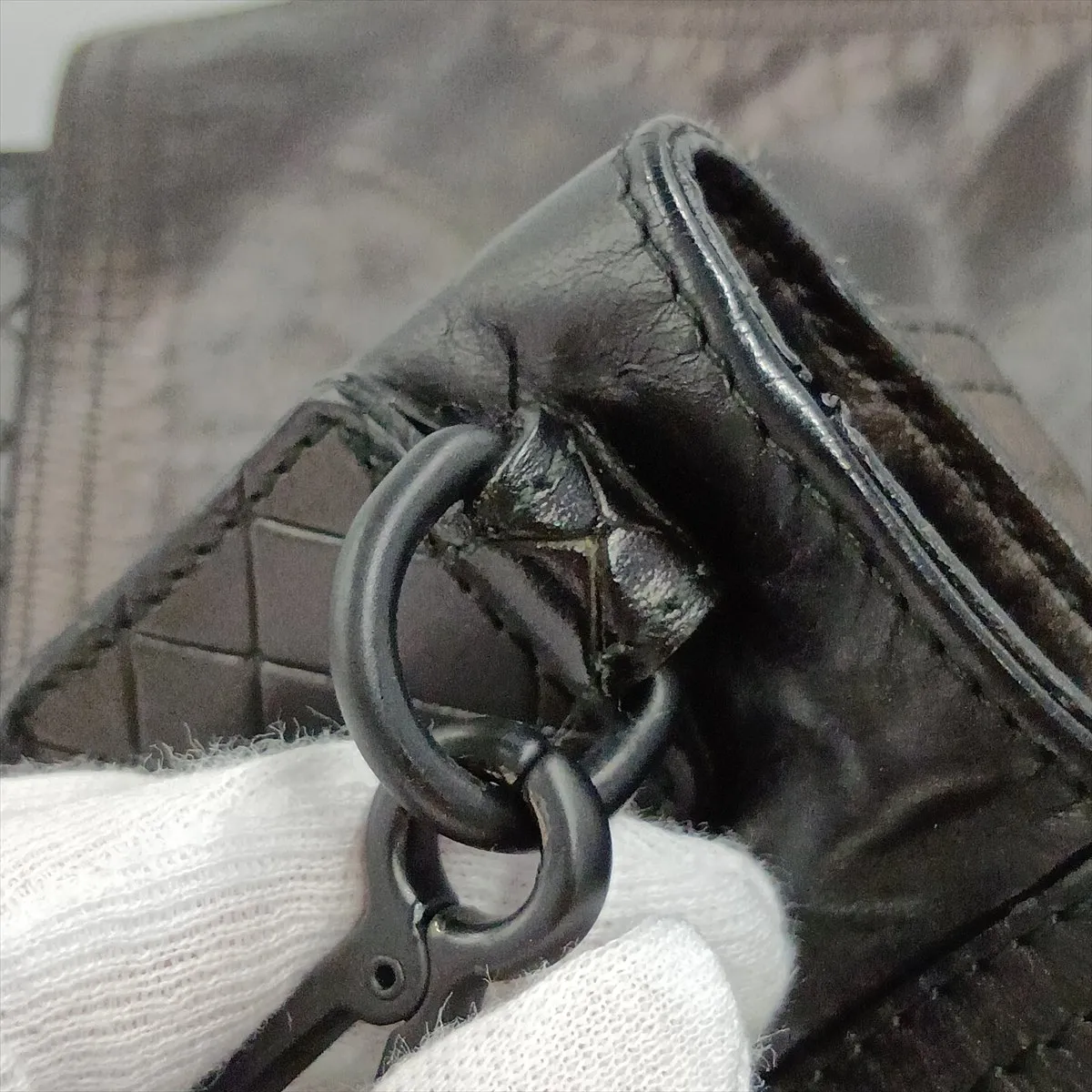 Leather Shoulder Bag, Black — view 12