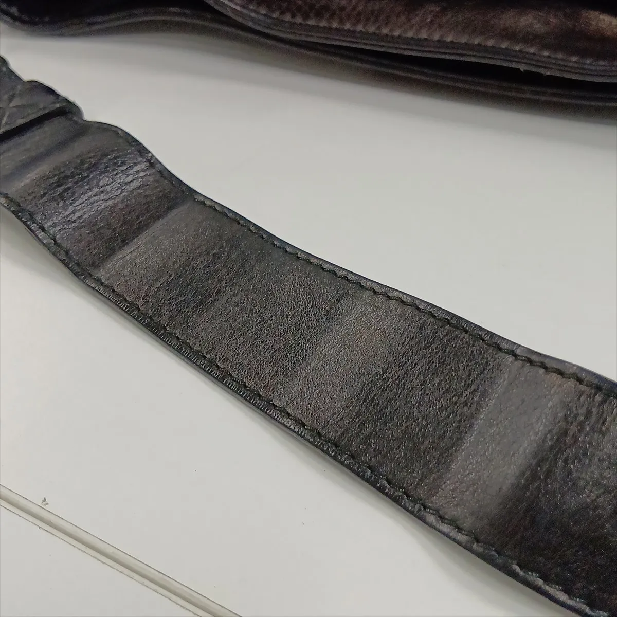 Leather Shoulder Bag, Black — view 13