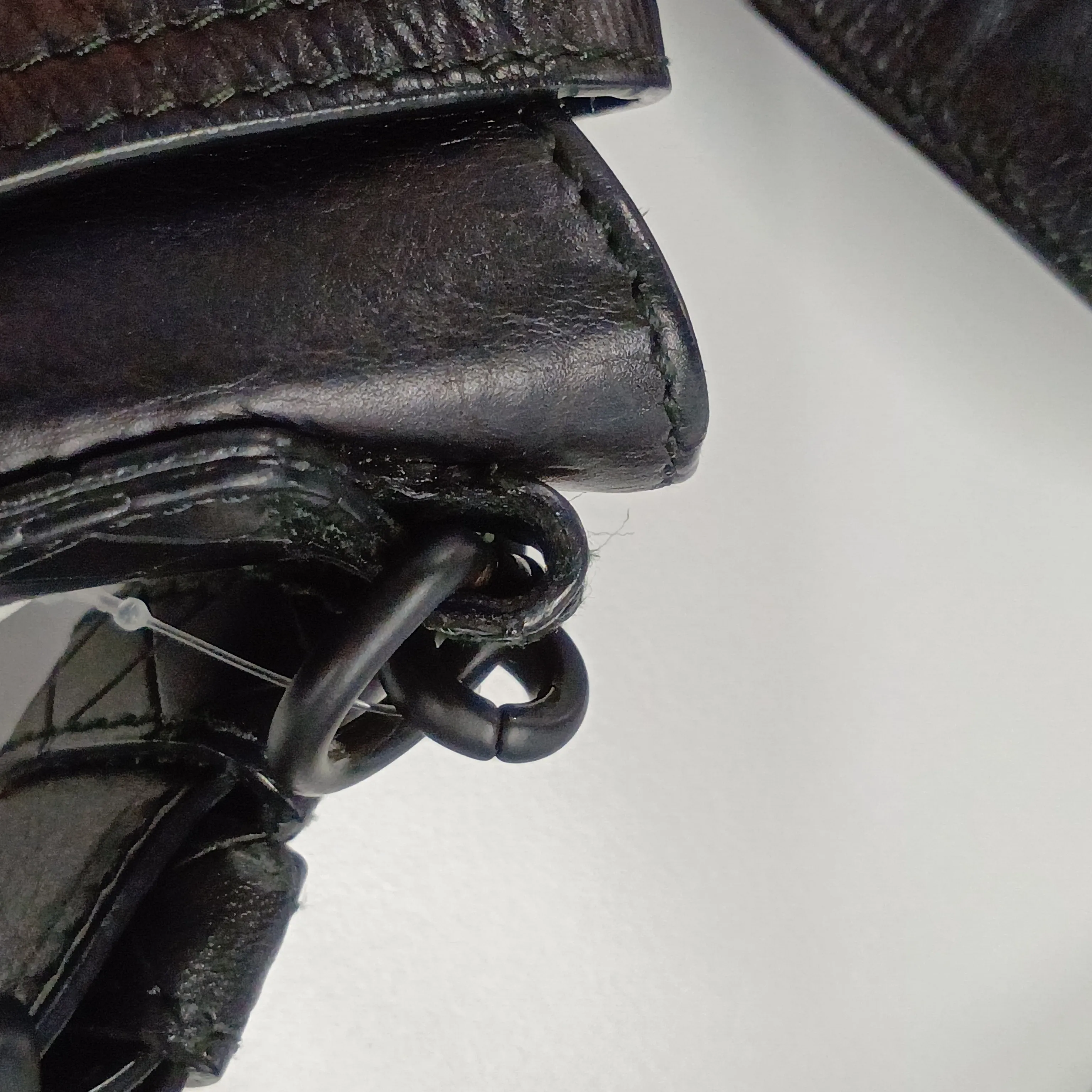 Leather Shoulder Bag, Black — view 15