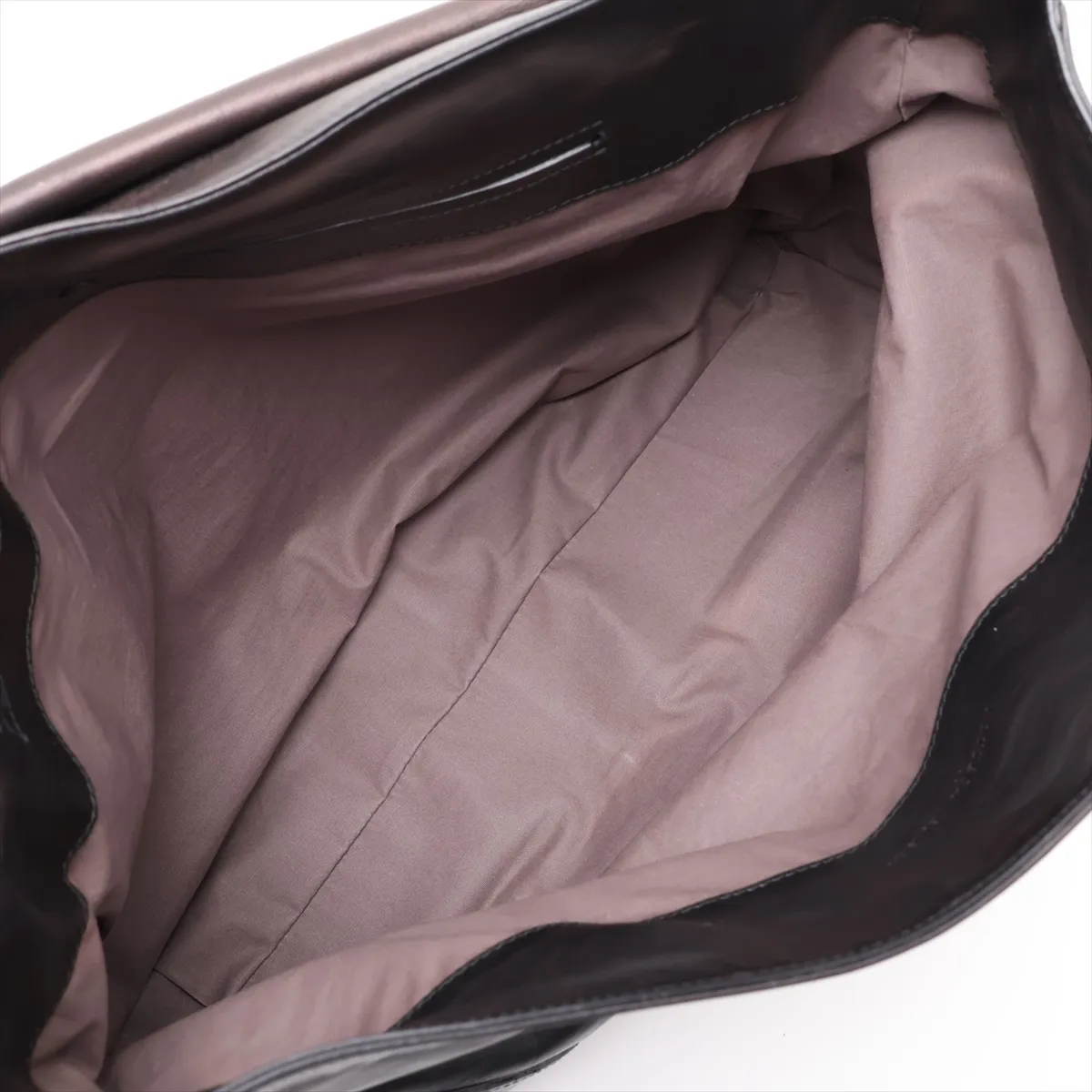 Leather Shoulder Bag, Black — view 6