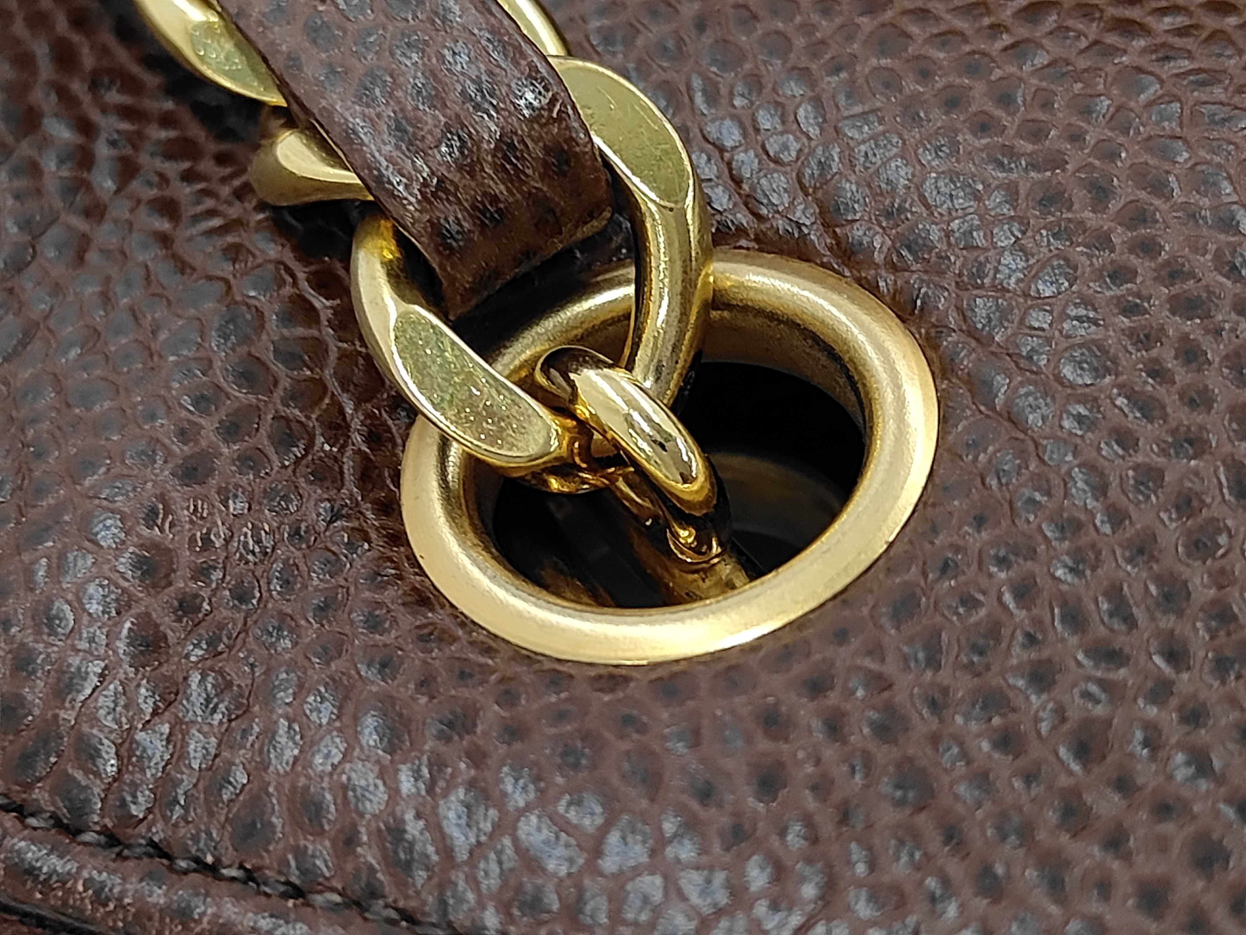 Caviar Chain Tote Bag (Brown) — view 12