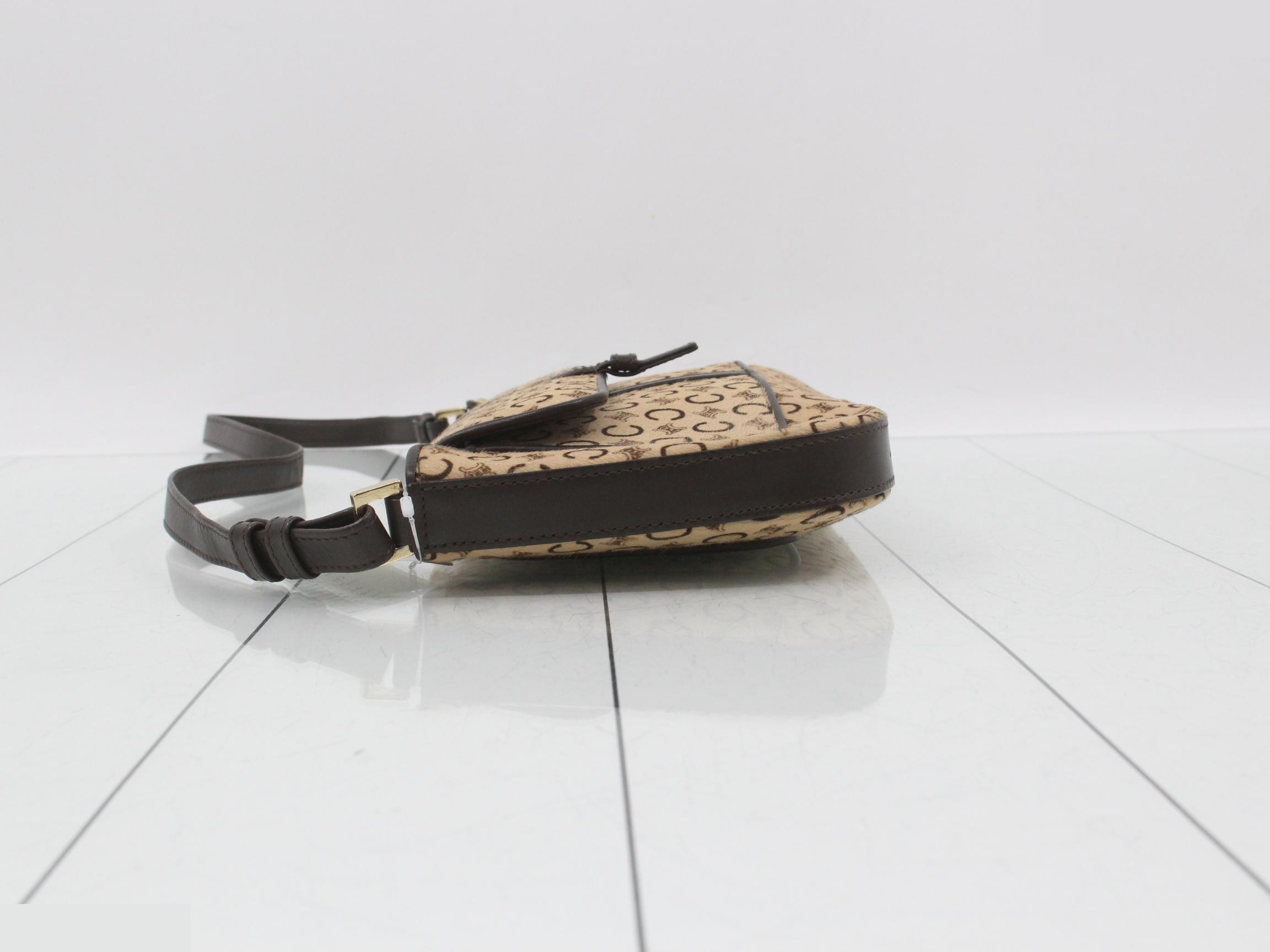 Calfskin x Shoulder Bag, C Pattern, Leather, Beige — view 4