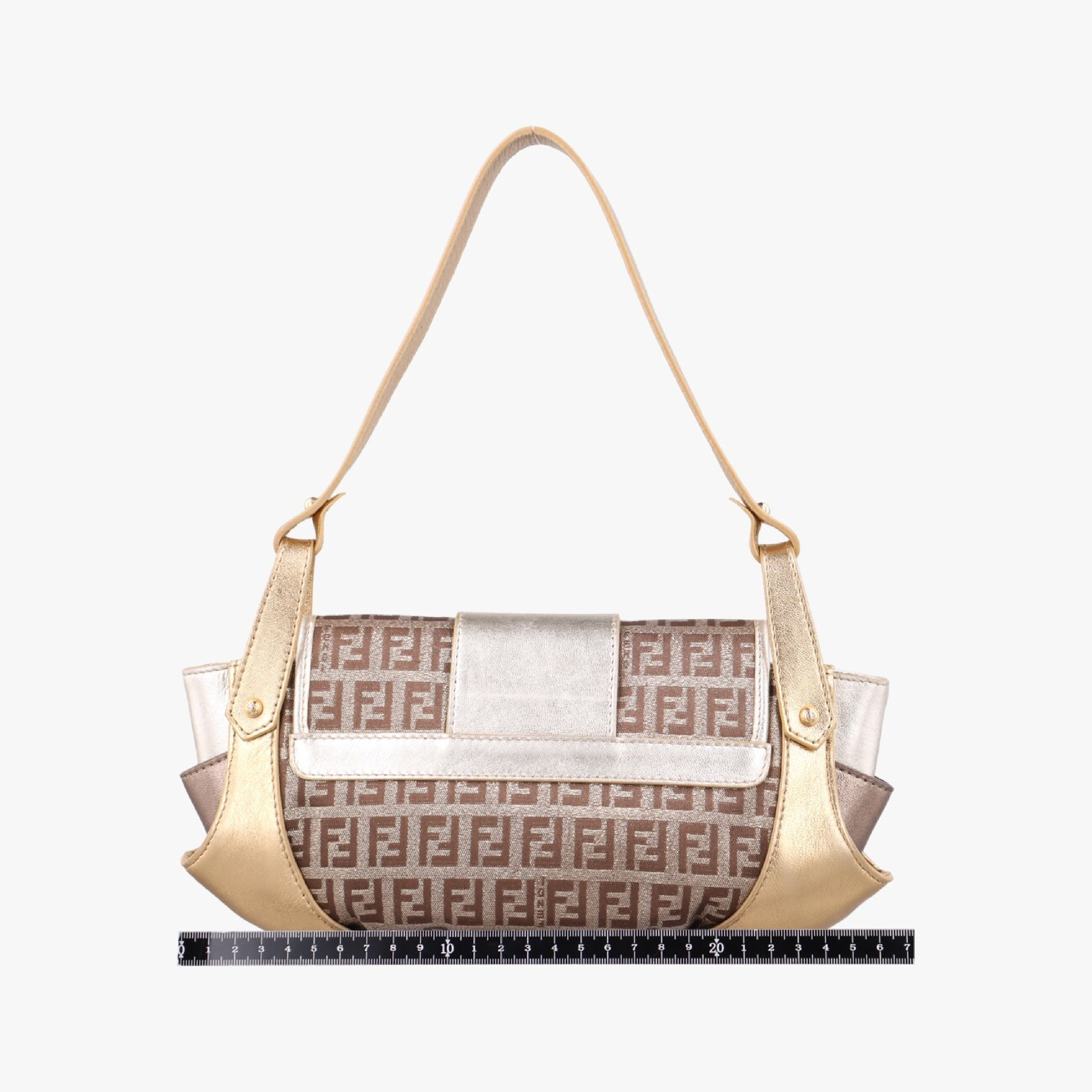 Zucchino Borsa Gold x Multicolor Canvas x Leather Shoulder Bag 8BR429 2241-8BR429-LPB-048 — view 2