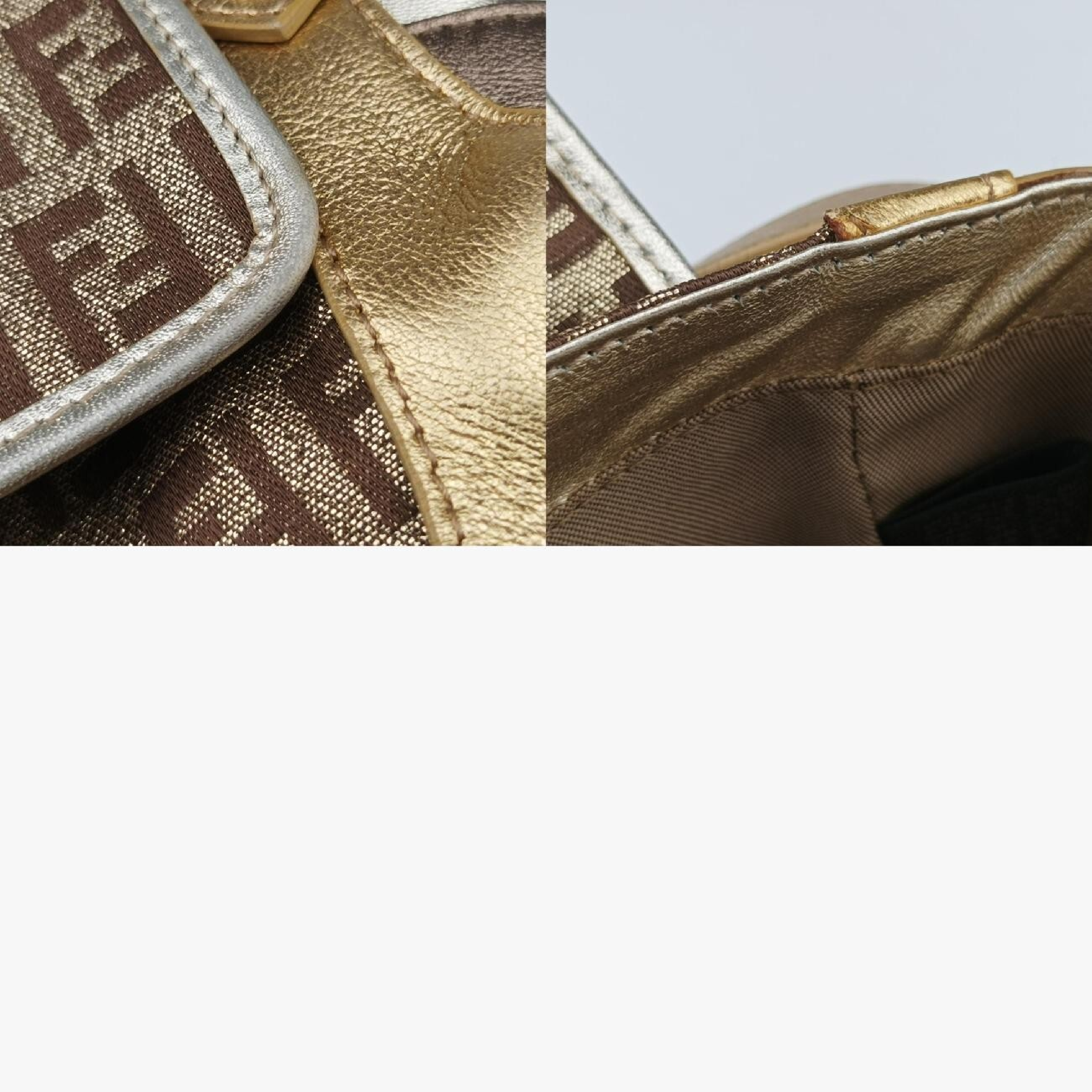 Zucchino Borsa Gold x Multicolor Canvas x Leather Shoulder Bag 8BR429 2241-8BR429-LPB-048 — view 11