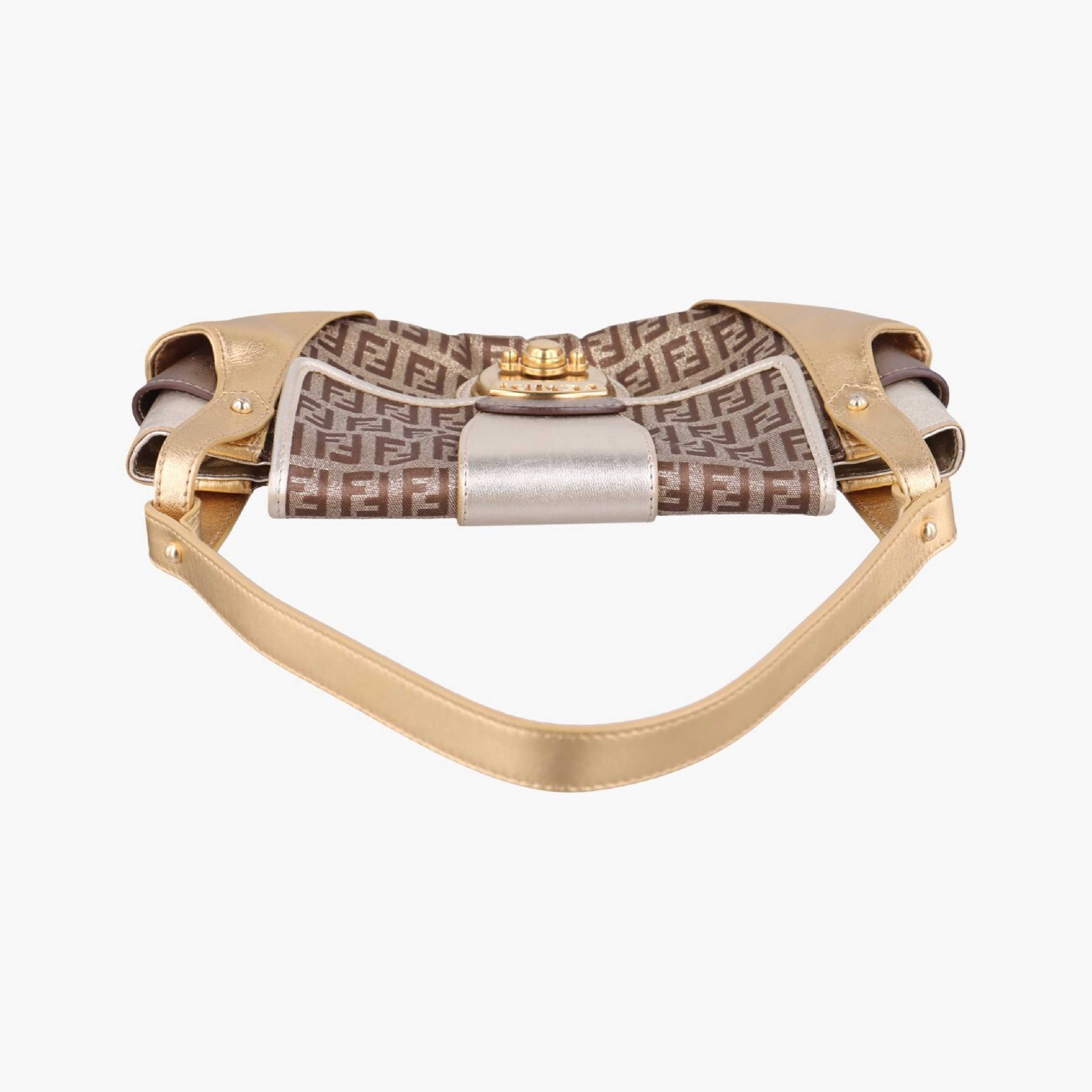 Zucchino Borsa Gold x Multicolor Canvas x Leather Shoulder Bag 8BR429 2241-8BR429-LPB-048 — view 5