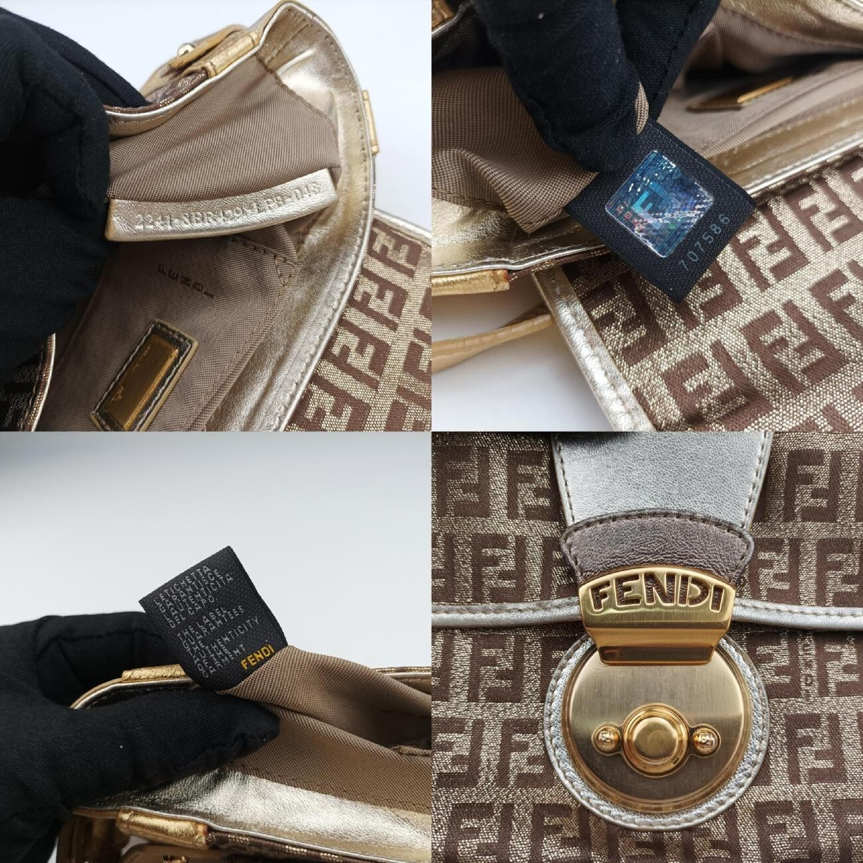 Zucchino Borsa Gold x Multicolor Canvas x Leather Shoulder Bag 8BR429 2241-8BR429-LPB-048 — view 8