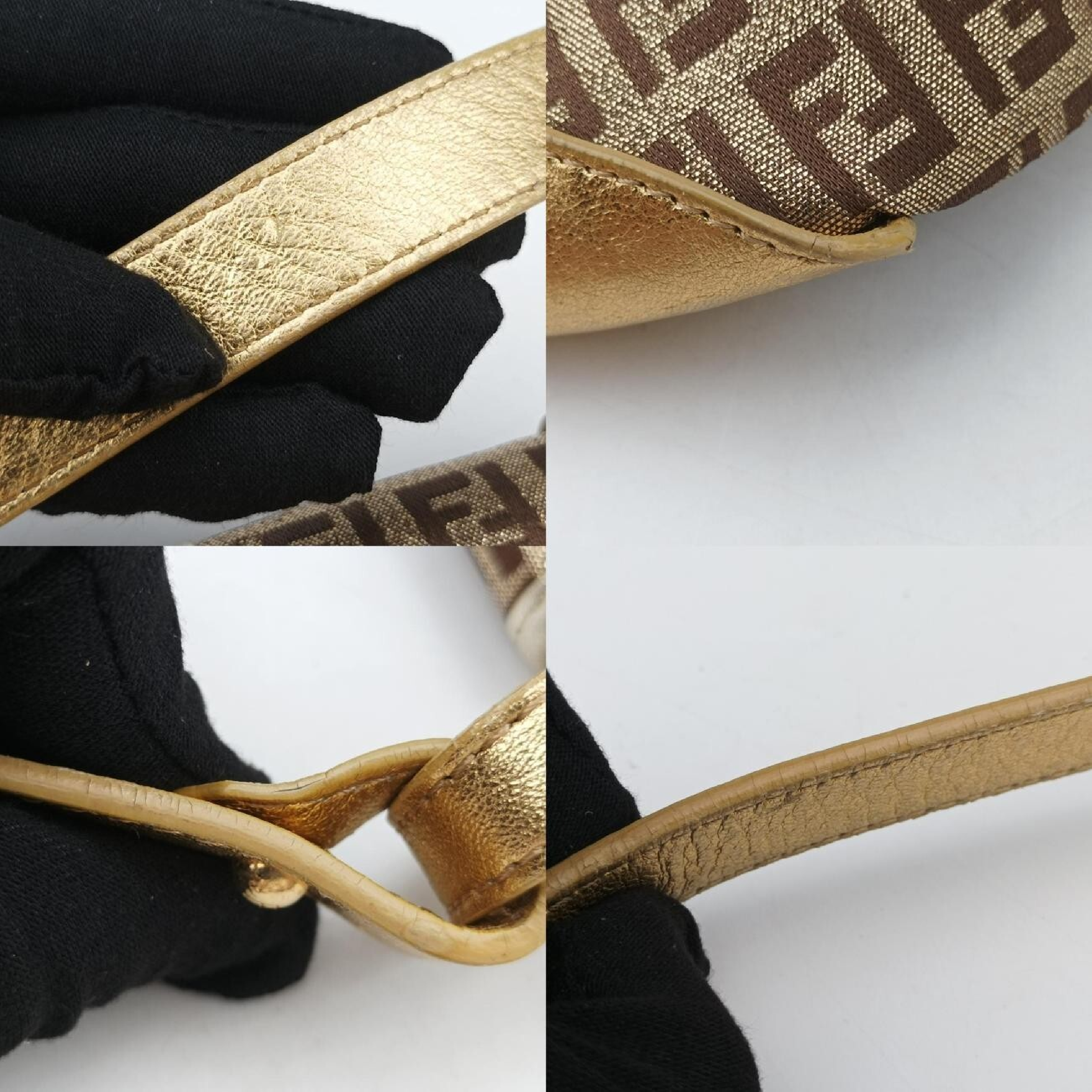 Zucchino Borsa Gold x Multicolor Canvas x Leather Shoulder Bag 8BR429 2241-8BR429-LPB-048 — view 10