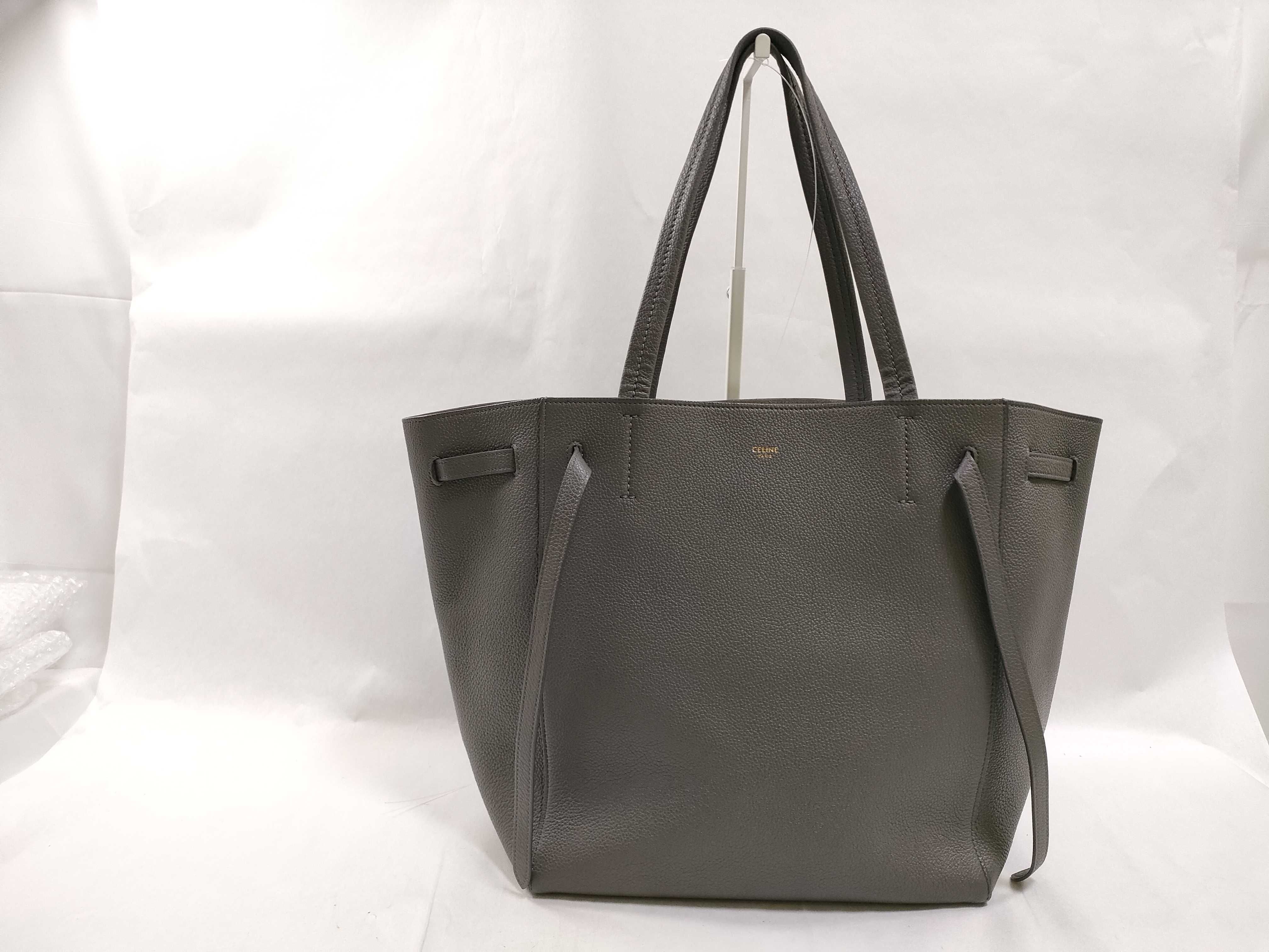 Cabas Phantom Small Leather Tote Bag, Greige Tote Bag