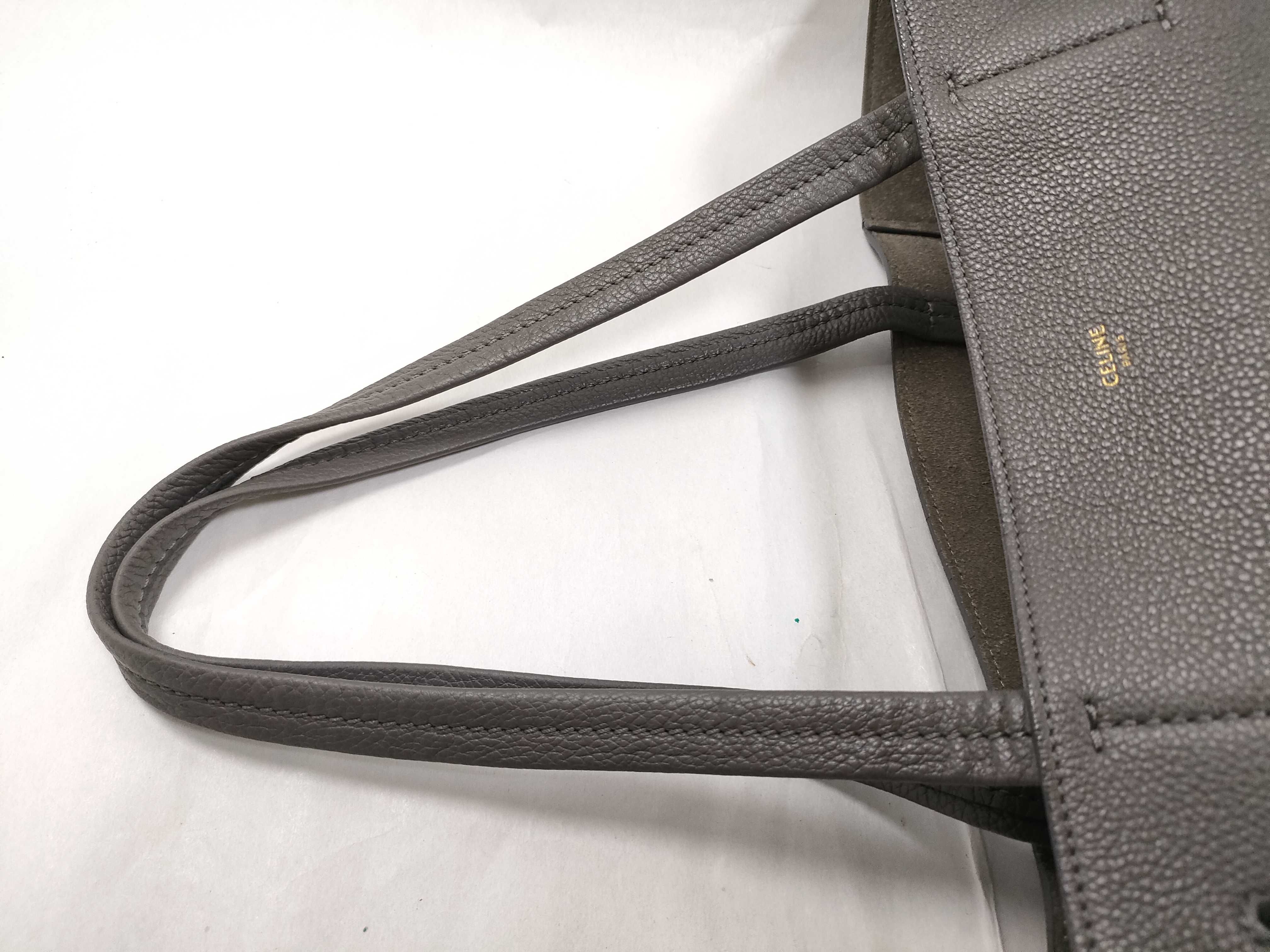 Cabas Phantom Small Leather Tote Bag, Greige Tote Bag — view 3