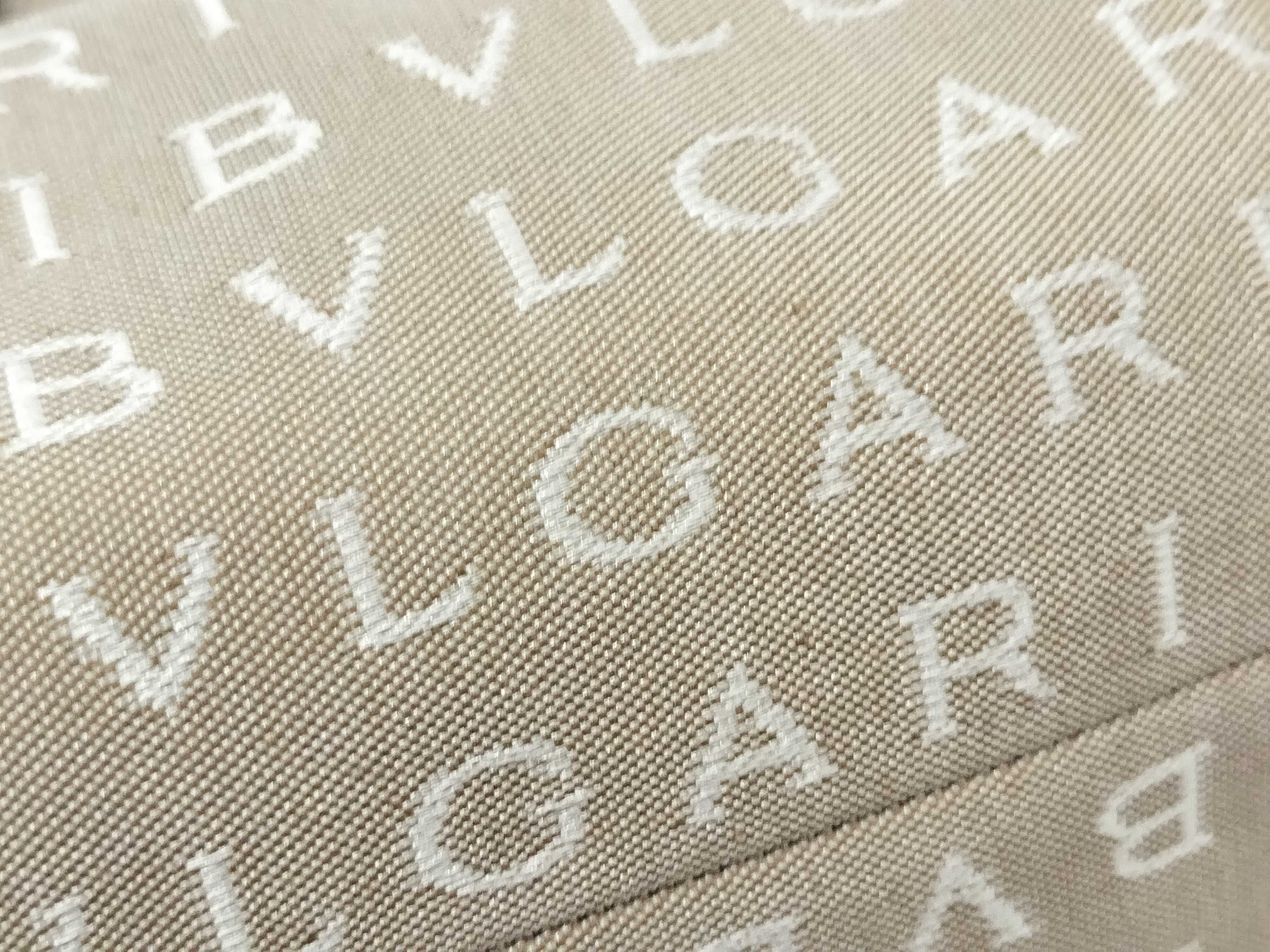 Logomania Bead Decoration Canvas x Leather Beige Tote Bag — view 15