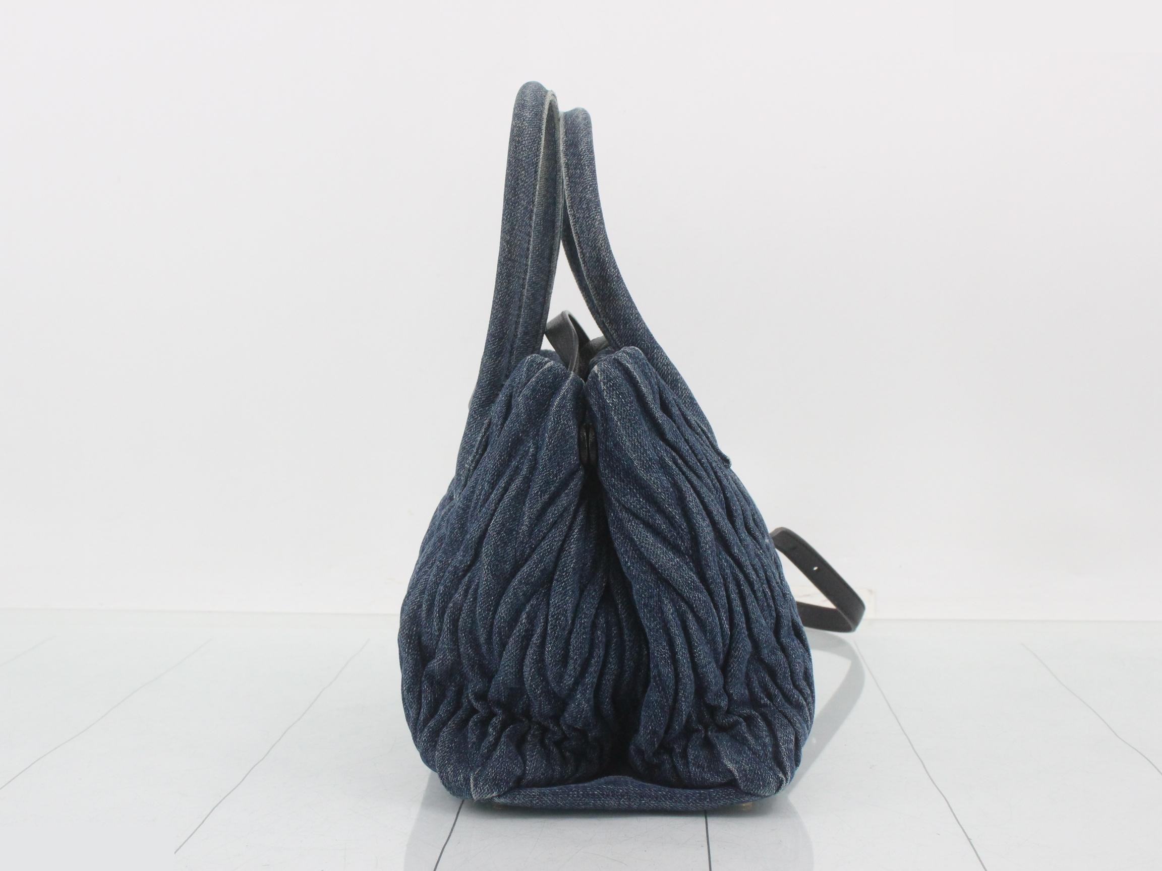 Matelassé (Bag) - 2-Way Bag with Long Strap - Denim - Blue — view 3