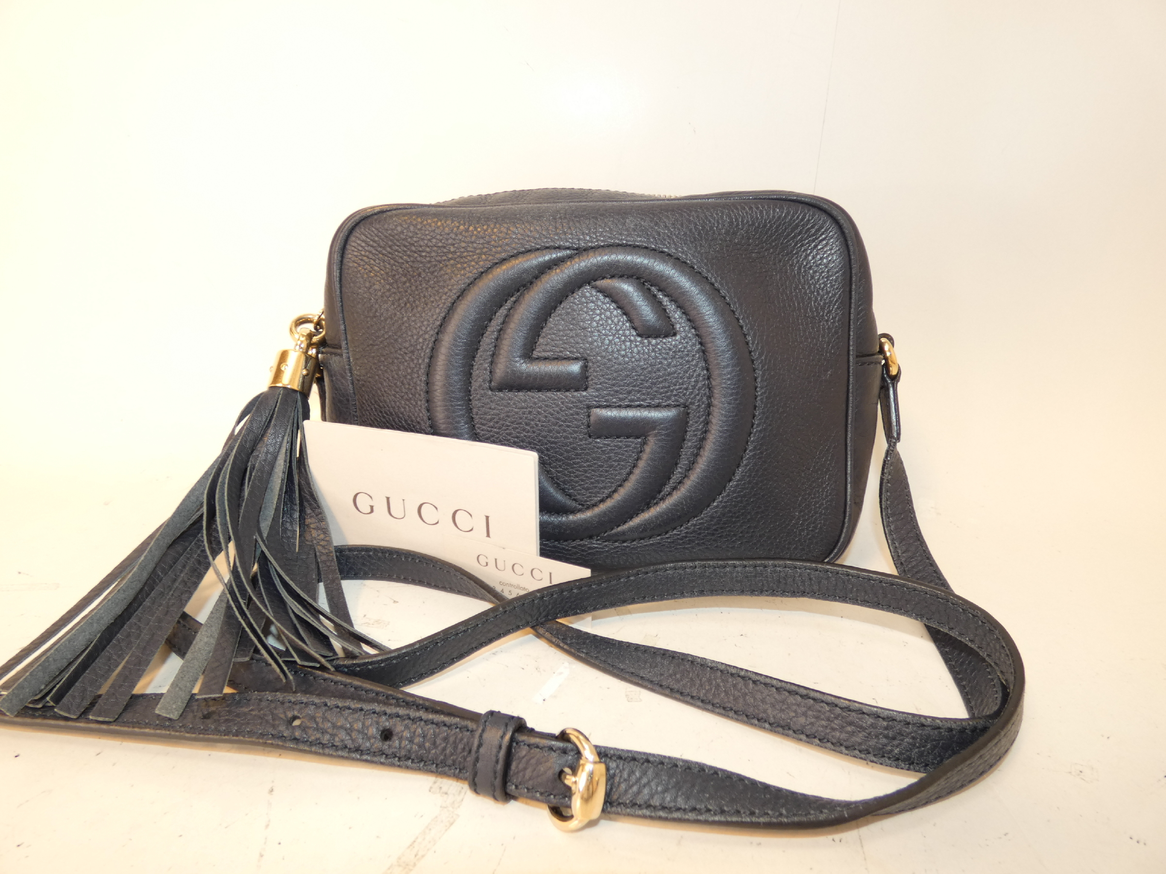 Soho Black Leather Fringe Shoulder Bag