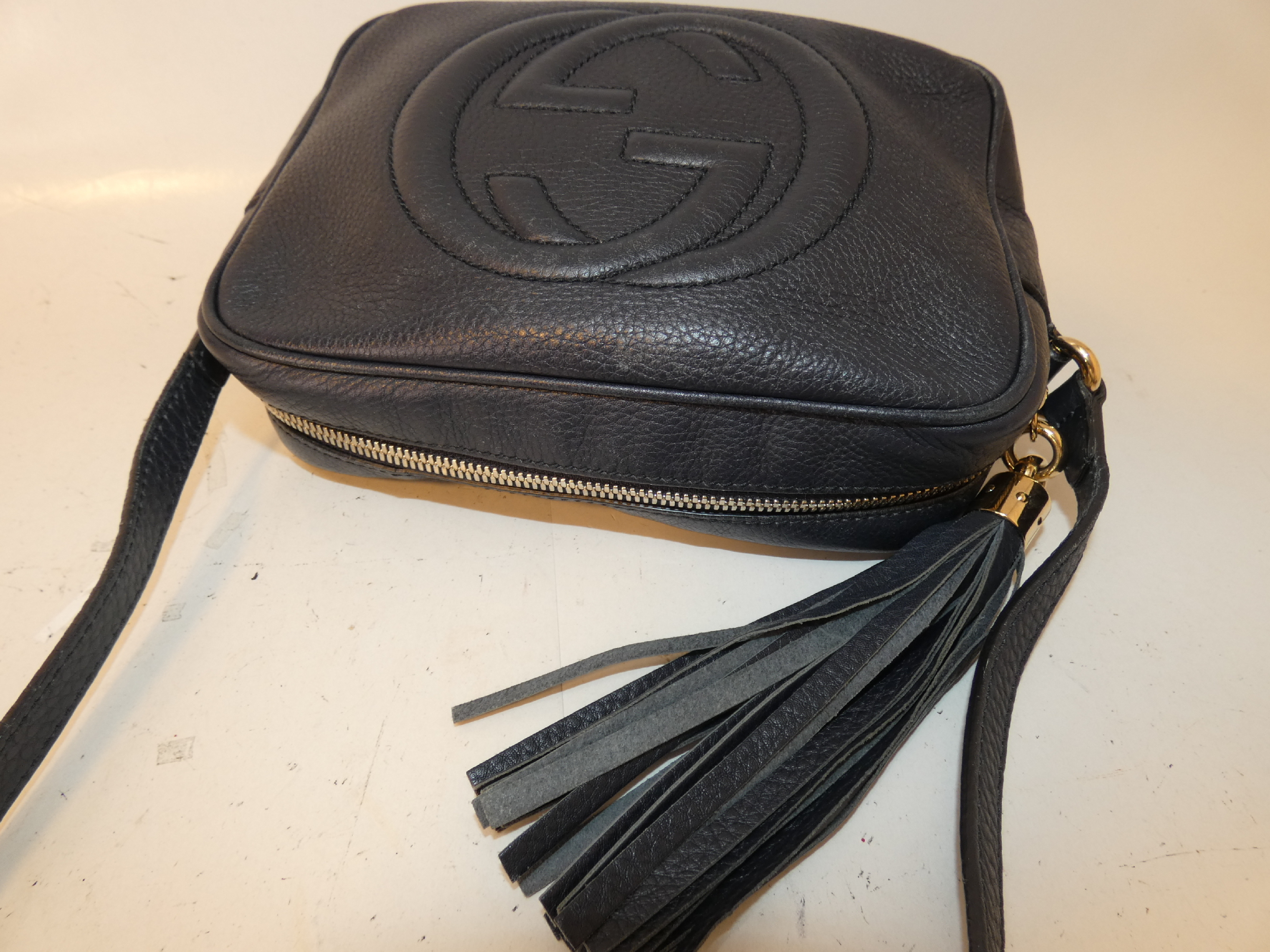 Soho Black Leather Fringe Shoulder Bag — view 3