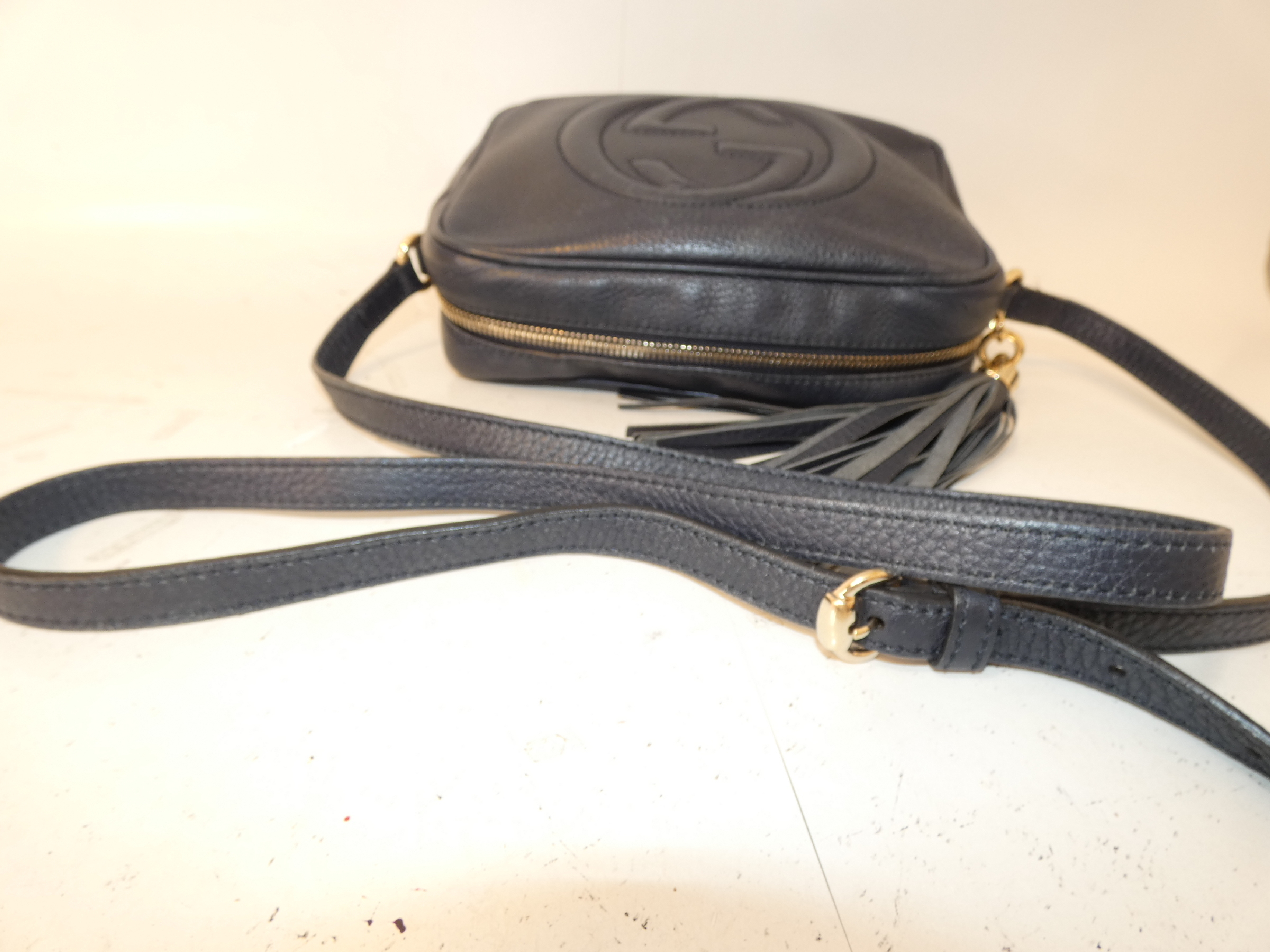 Soho Black Leather Fringe Shoulder Bag — view 4