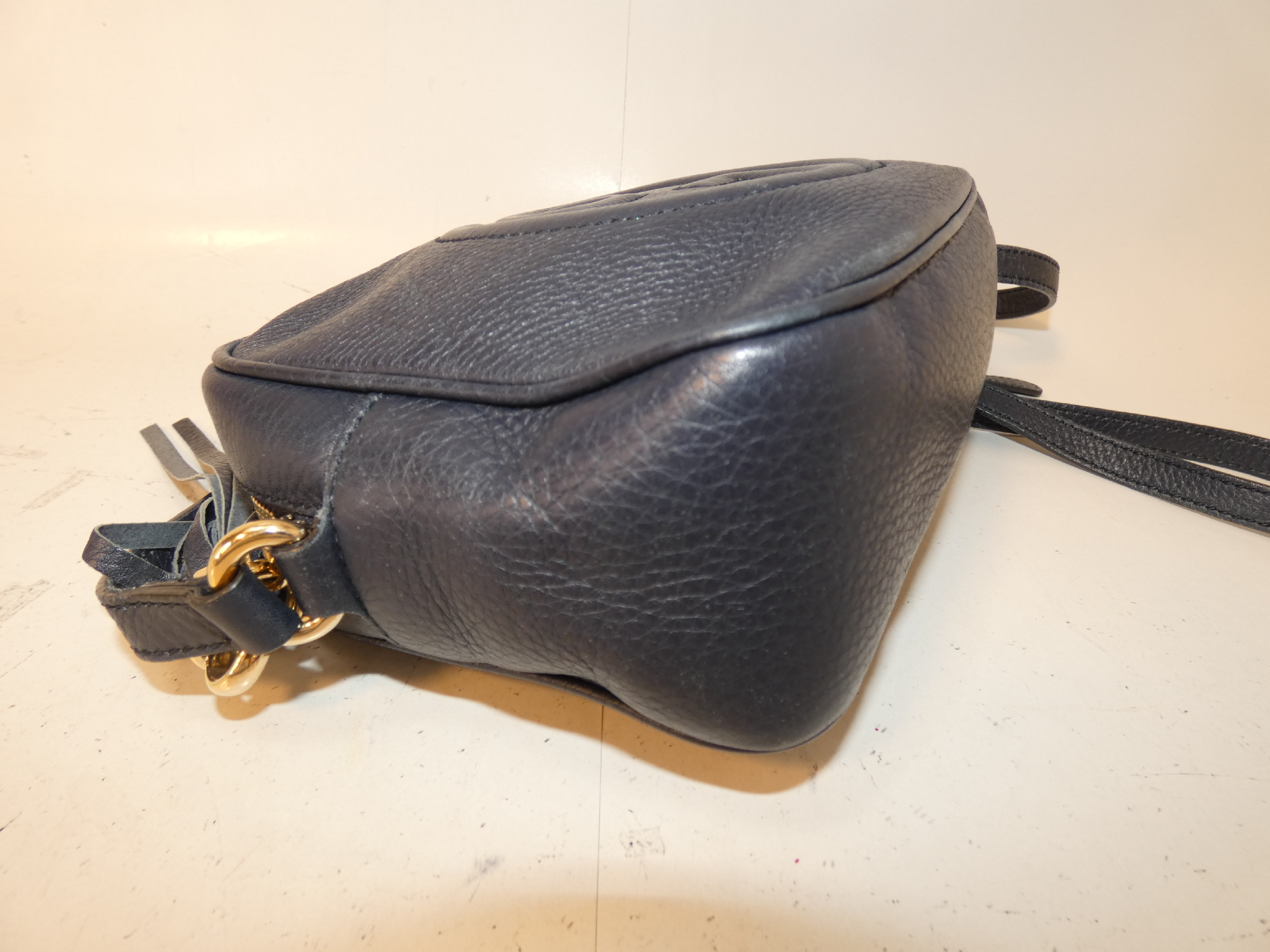 Soho Black Leather Fringe Shoulder Bag — view 6