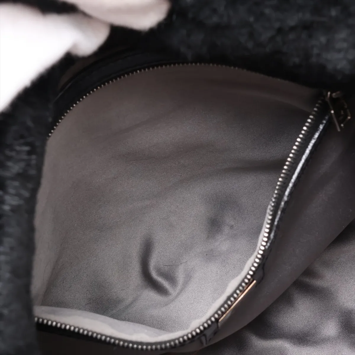 Mamma Bucket Fur and Leather Shoulder Bag, Black — view 8