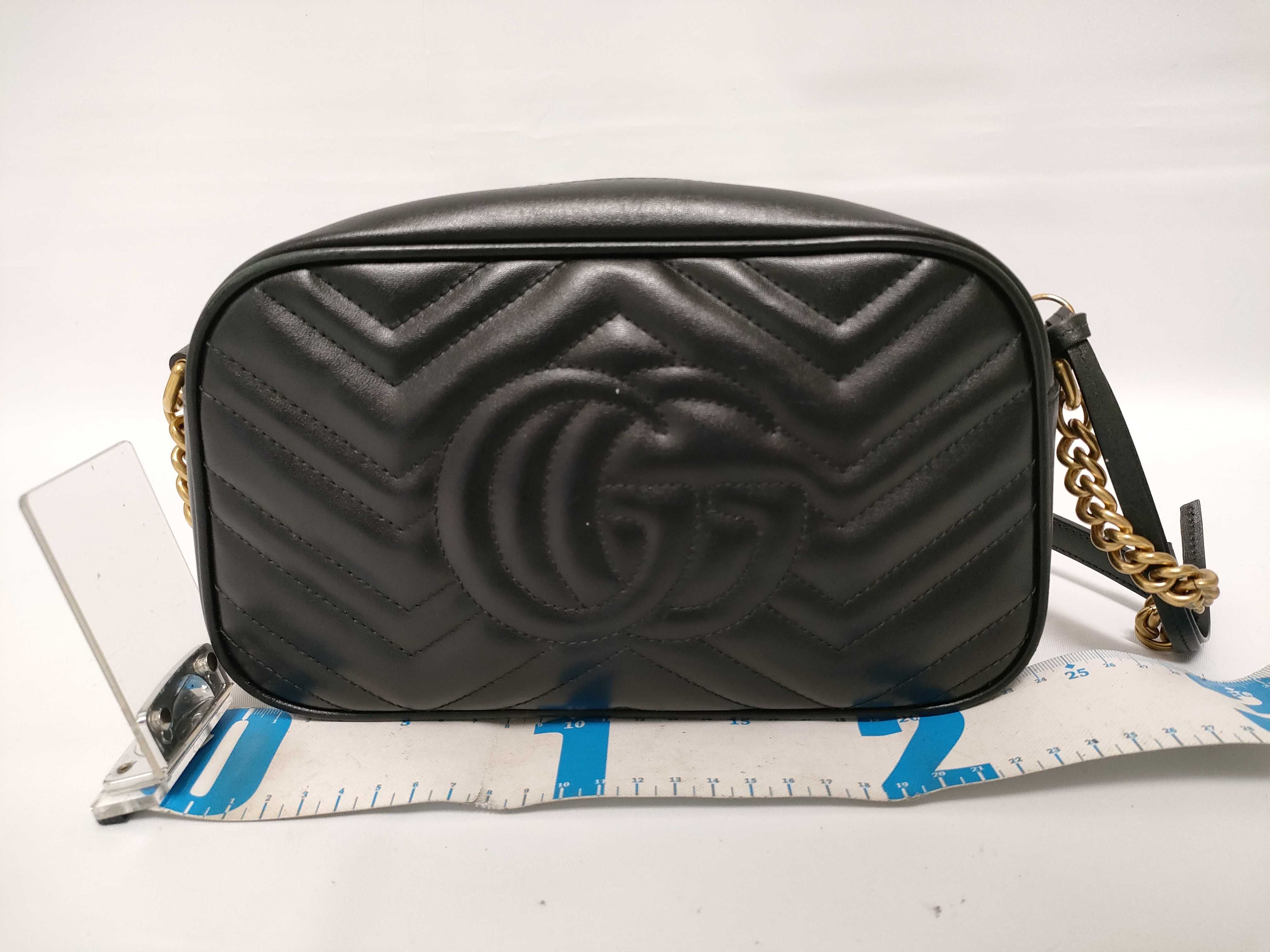 GG Marmont Leather Chain Shoulder Bag, Black, 447632 (Shoulder Bag) — view 2