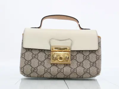 GG Supreme Leather Padlock 2-Way Handbag